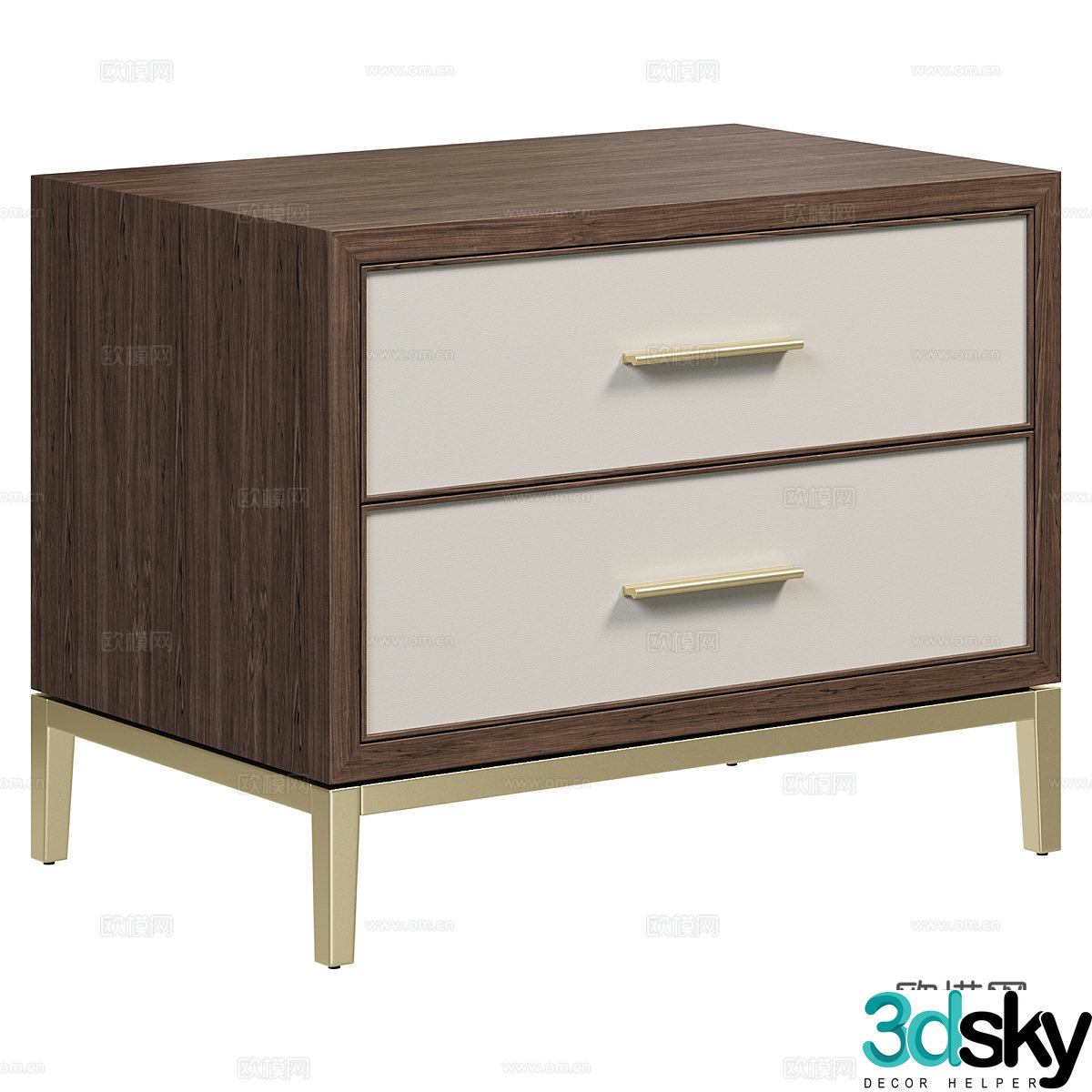 Modern light luxury Malone nightstand 3D model