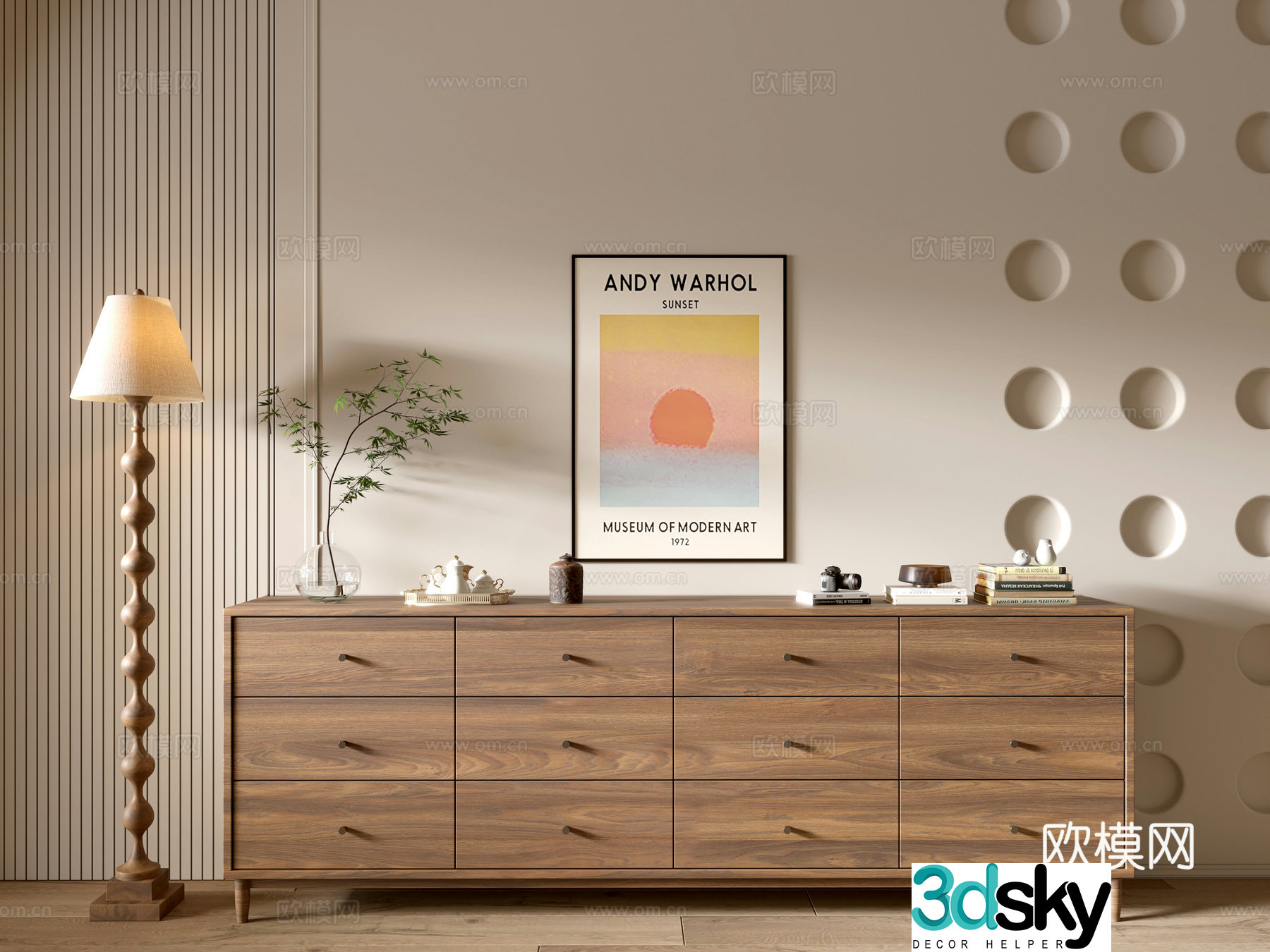 Modern wood grain cabinet minimalist wind cabinet whole cabinet sideboard cabinet balcony cabinet storage cabinet 3d model