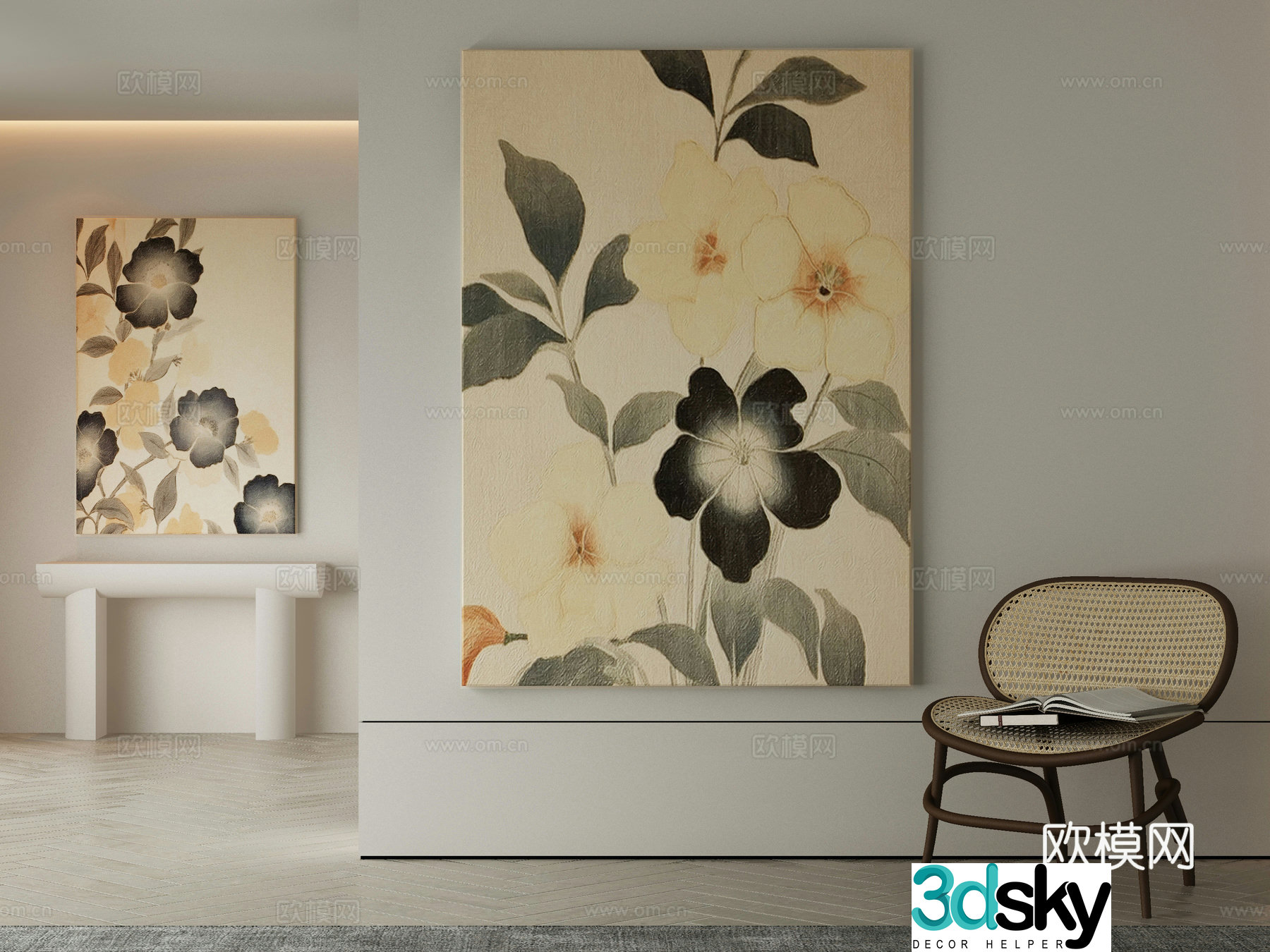 Modern Wasabi Hanging Painting 3D Model