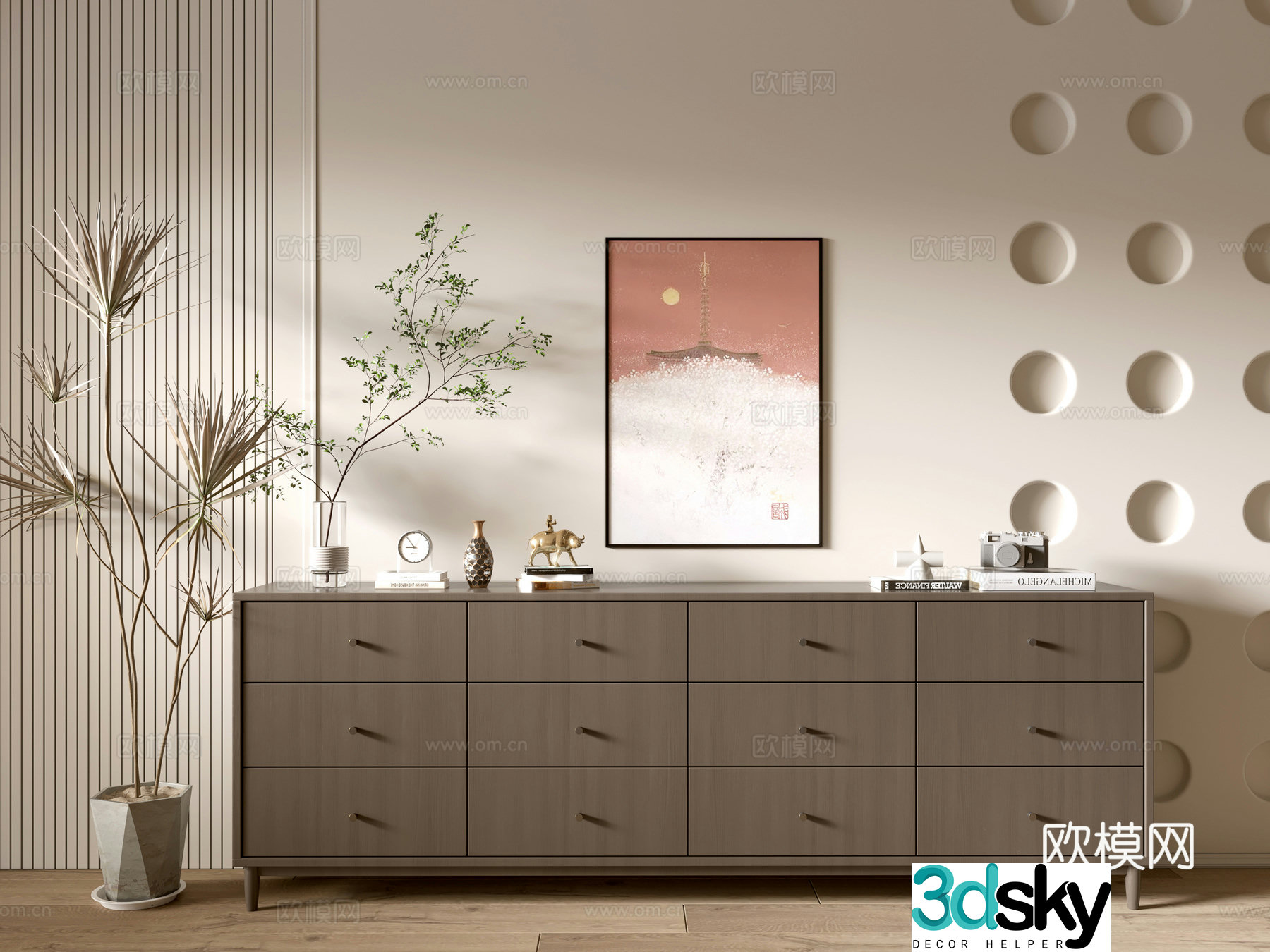 Modern wood grain cabinet minimalist wind cabinet whole cabinet sideboard cabinet balcony cabinet storage cabinet 3d model