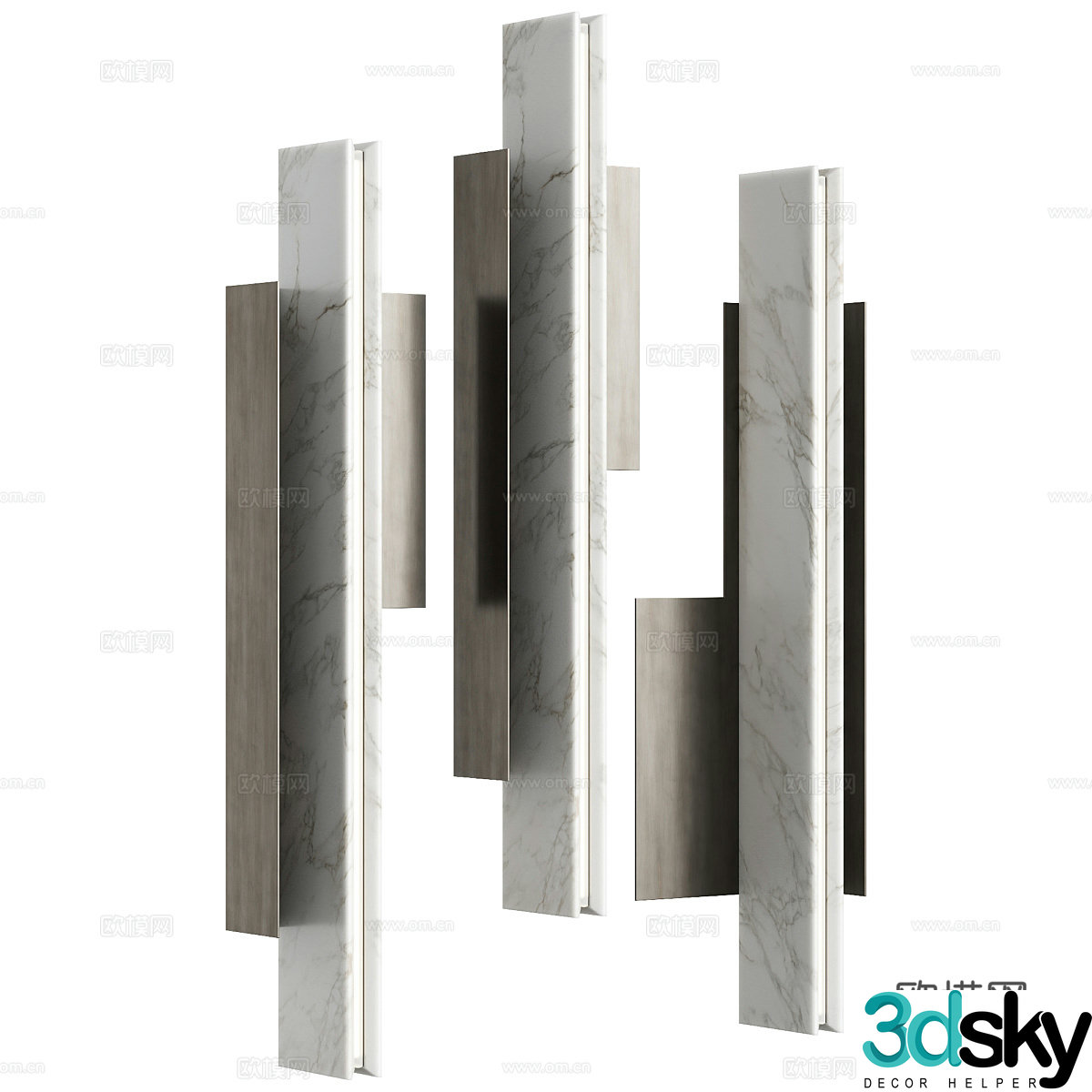 Modern Italian light luxury marble wall lamp 3D model