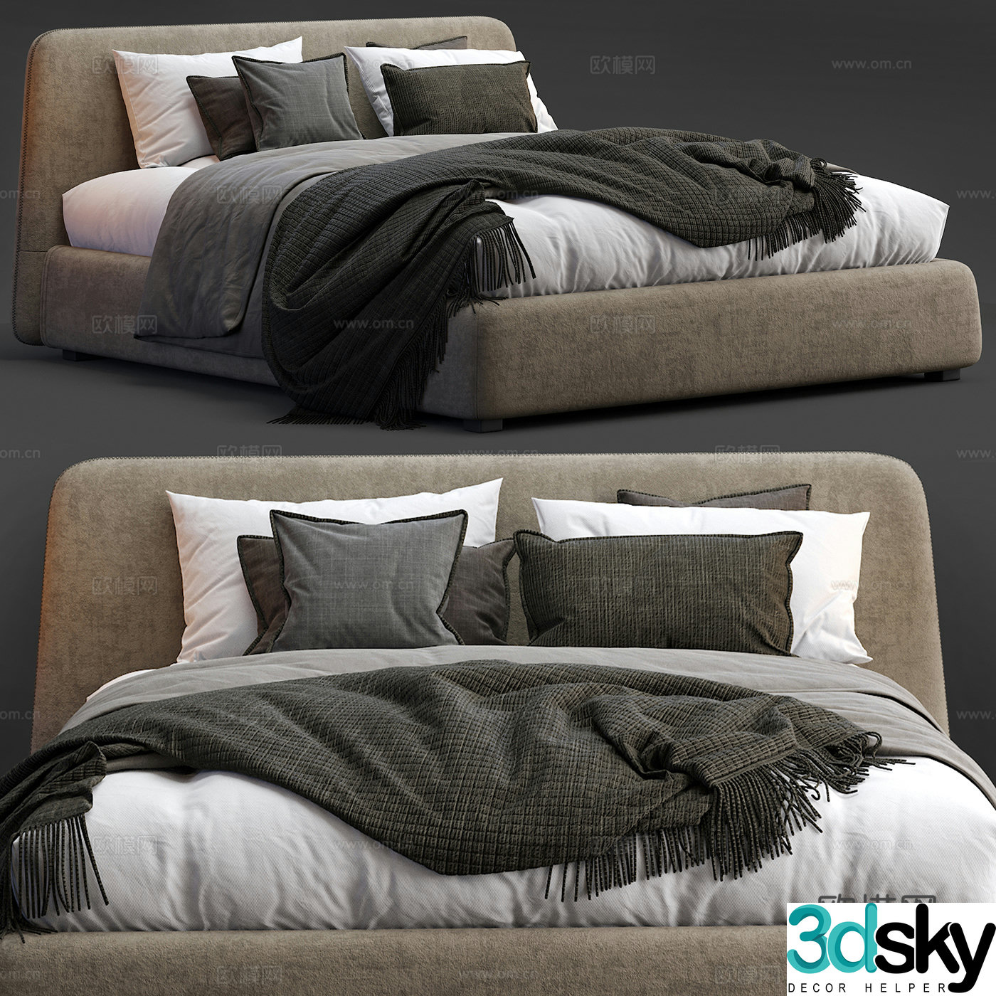 Double bed 3d model