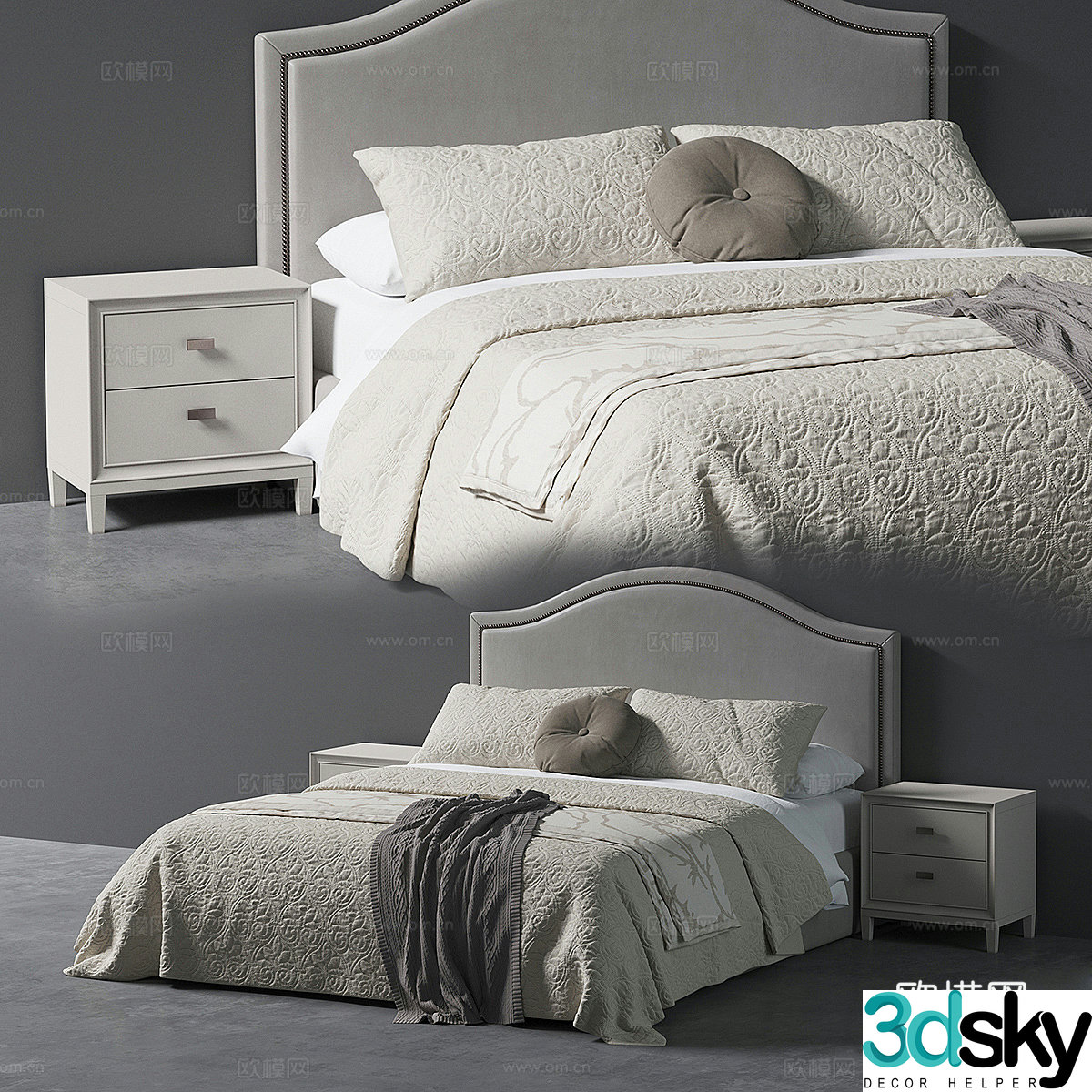 Double bed 3d model