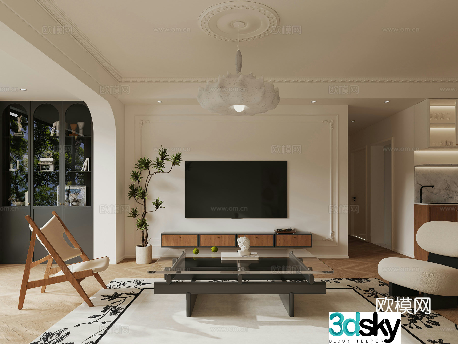 French medieval living room 3d model