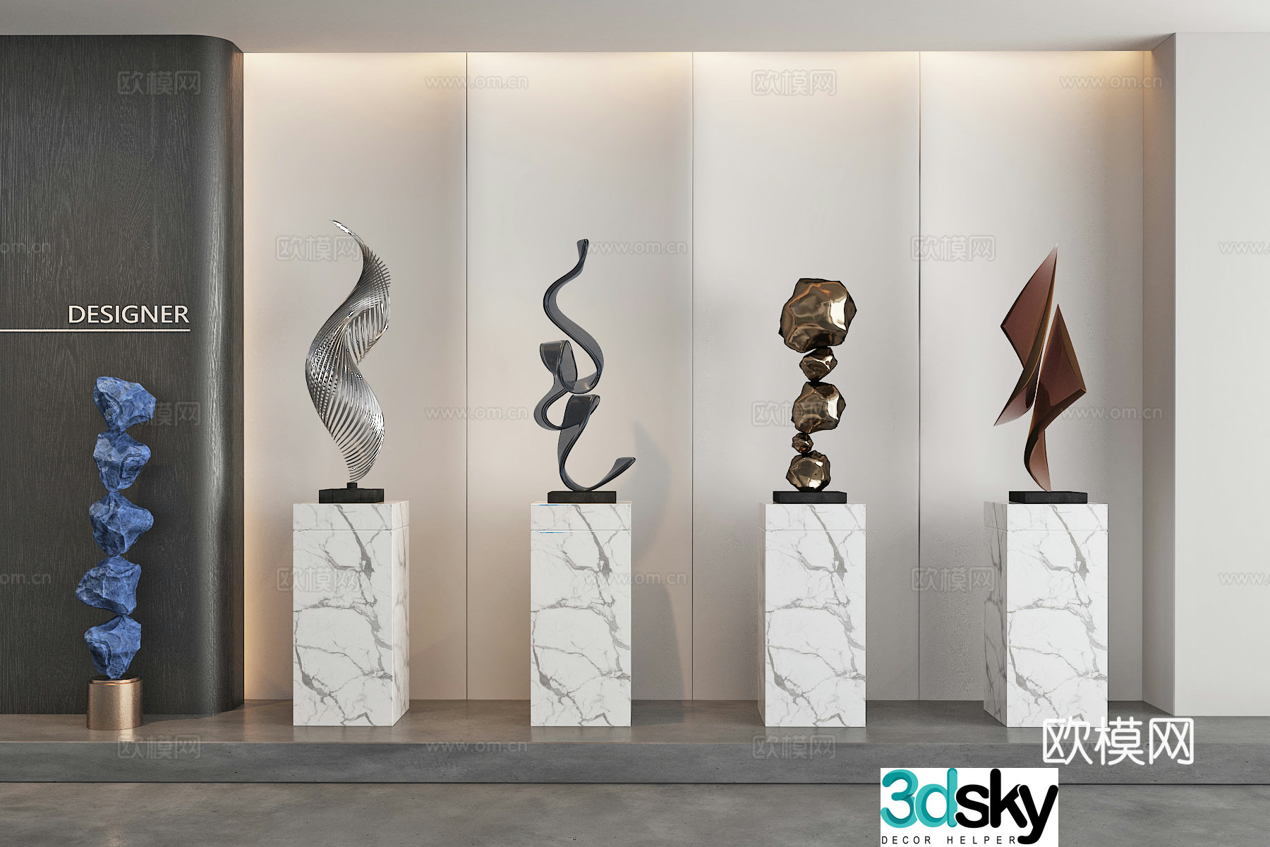 Ornaments Abstract sculpture Art installation Ornaments 3d model