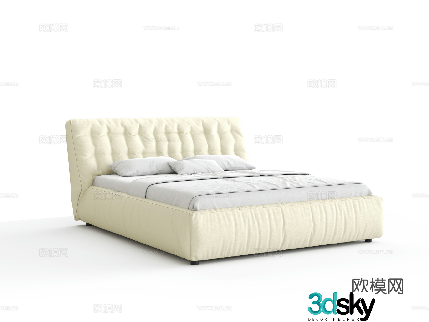 Double bed 3d model