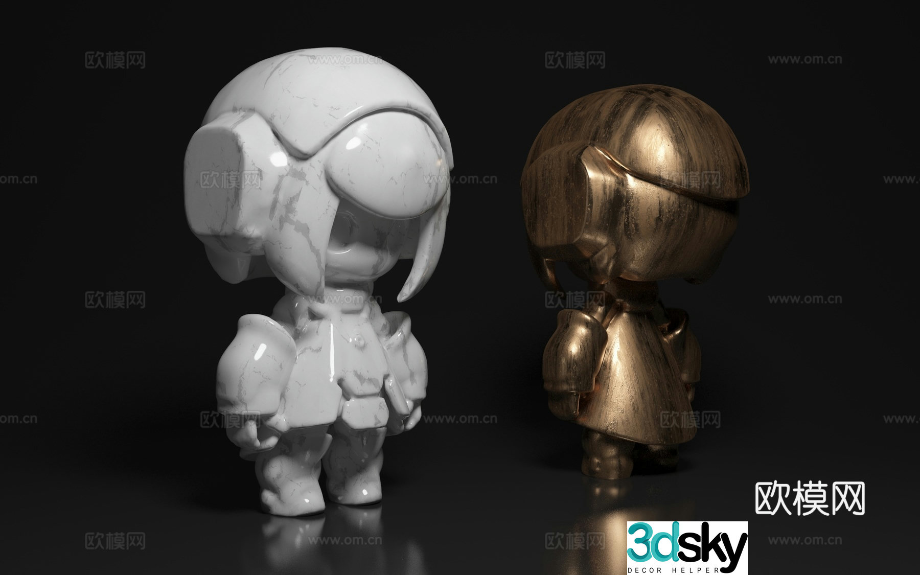 Humanoid ornaments Creative Sculpture Art Installation Cartoon Styling Figures Toys Ornaments 3D Model