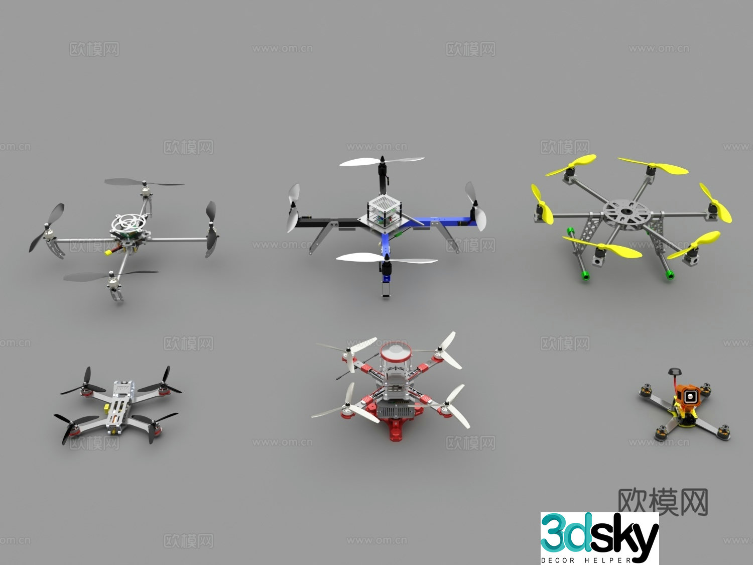 Drone small drone mini drone military drone transport drone 3d model