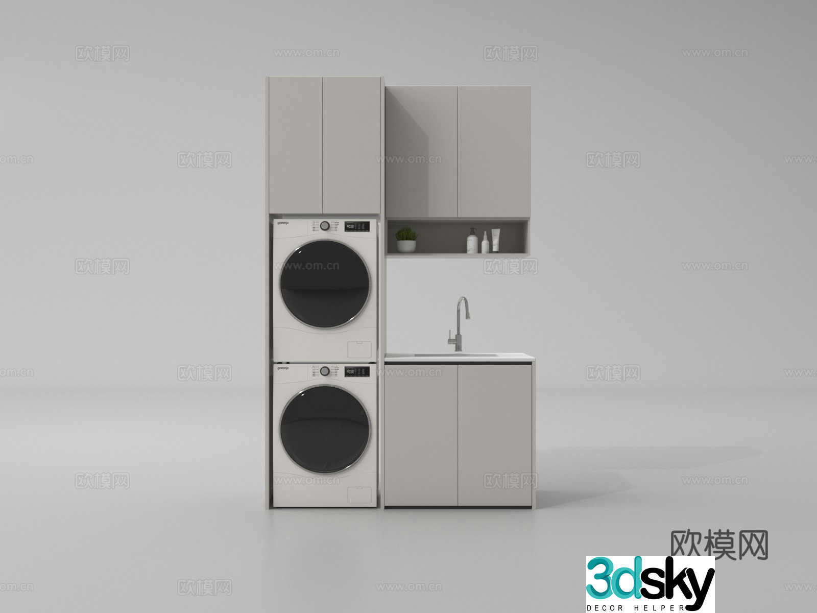 Washing machine cabinet Washing machine All-in-one machine 3D model