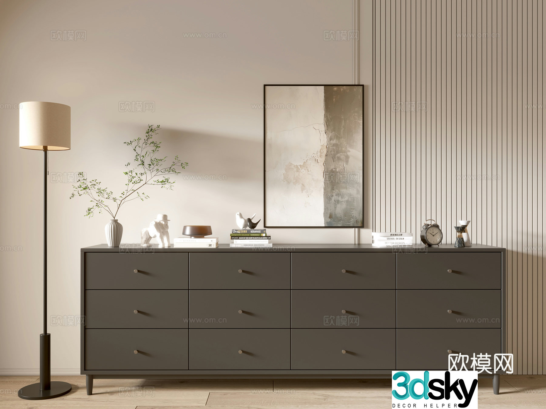 Modern black porch cabinet sideboard cabinet balcony cabinet storage cabinet entrance porch cabinet 3D model
