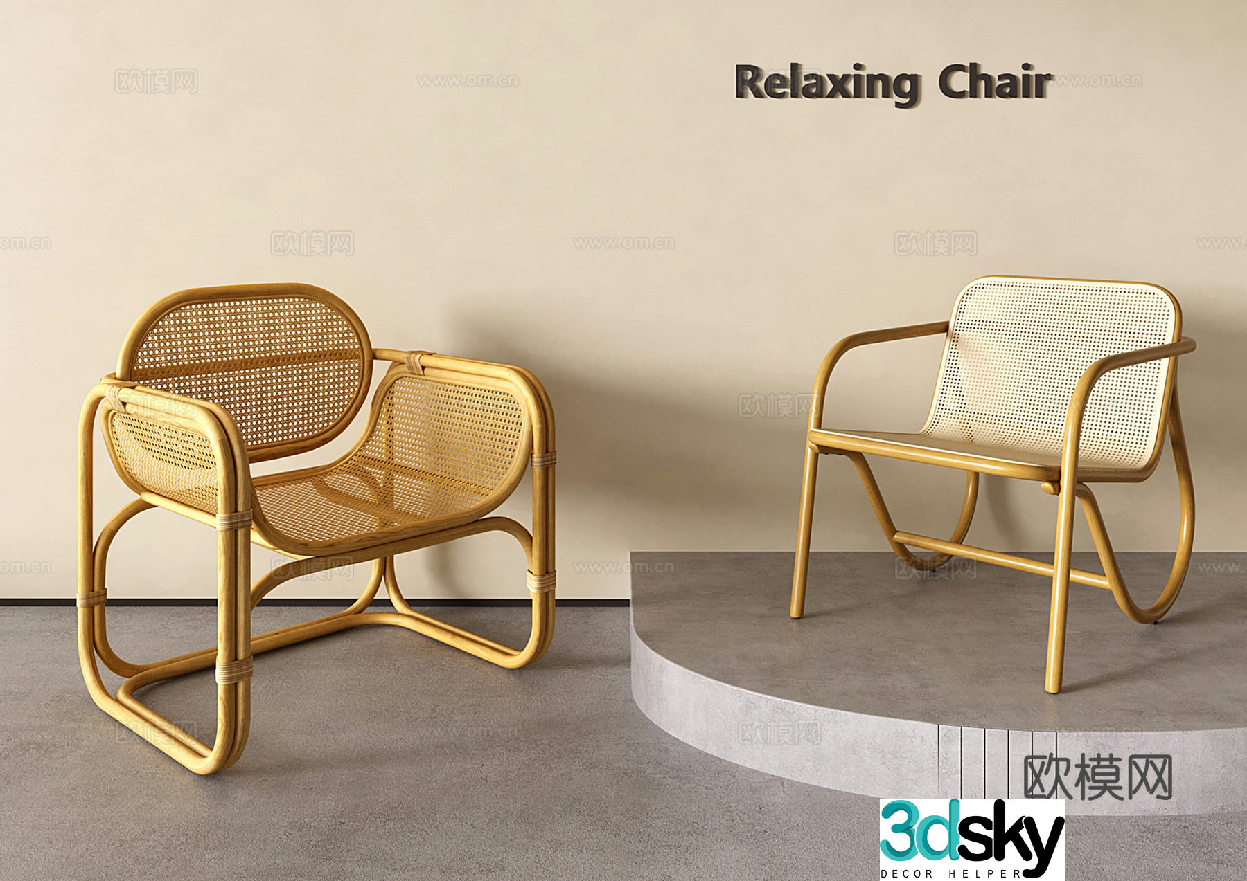 Wasabi Medium Style Outdoor Chair Leisure Chair Rattan Chair 3D Model