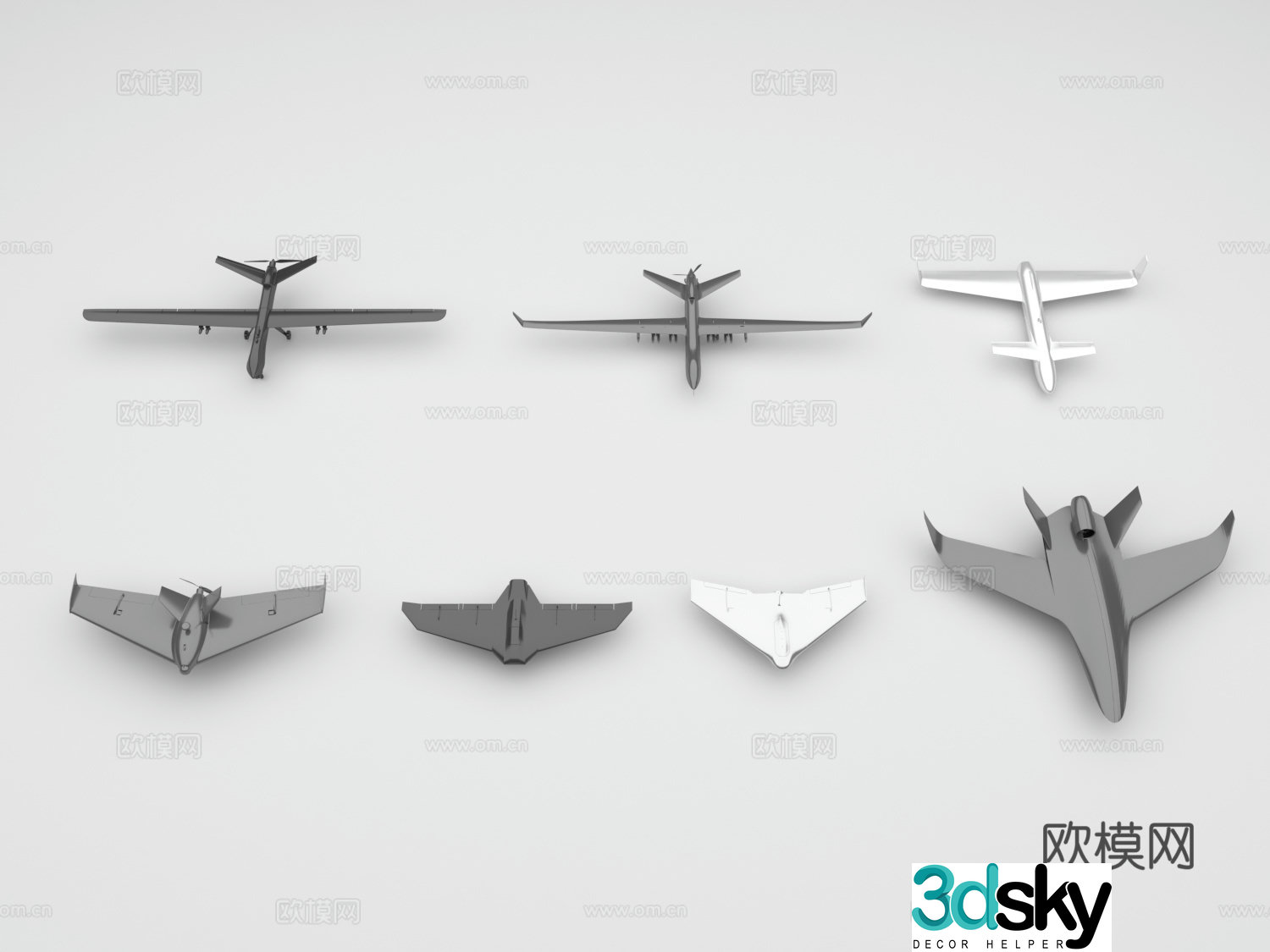 Drone small drone military drone combat drone stealth drone 3d model