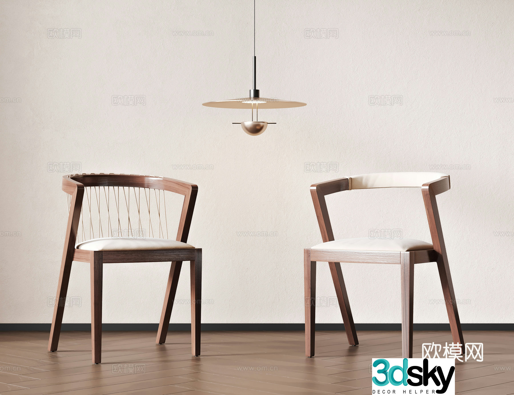 Medium style single chair dining chair book chair dressing chair 3d model