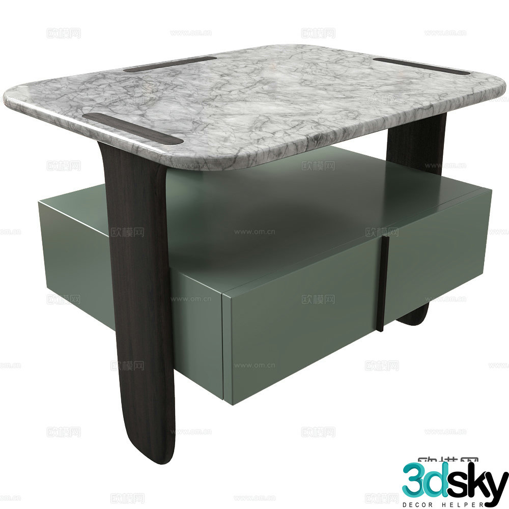 Modern Italian bedside table 3d model