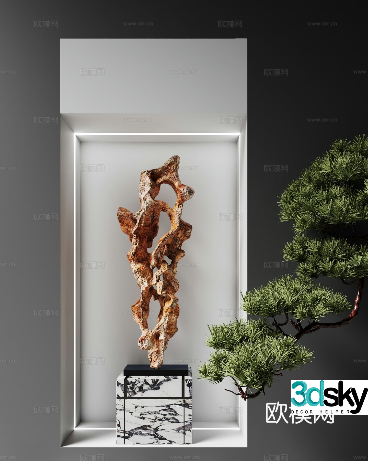 Modern sculpture installation handicraft floor ornament 3D model