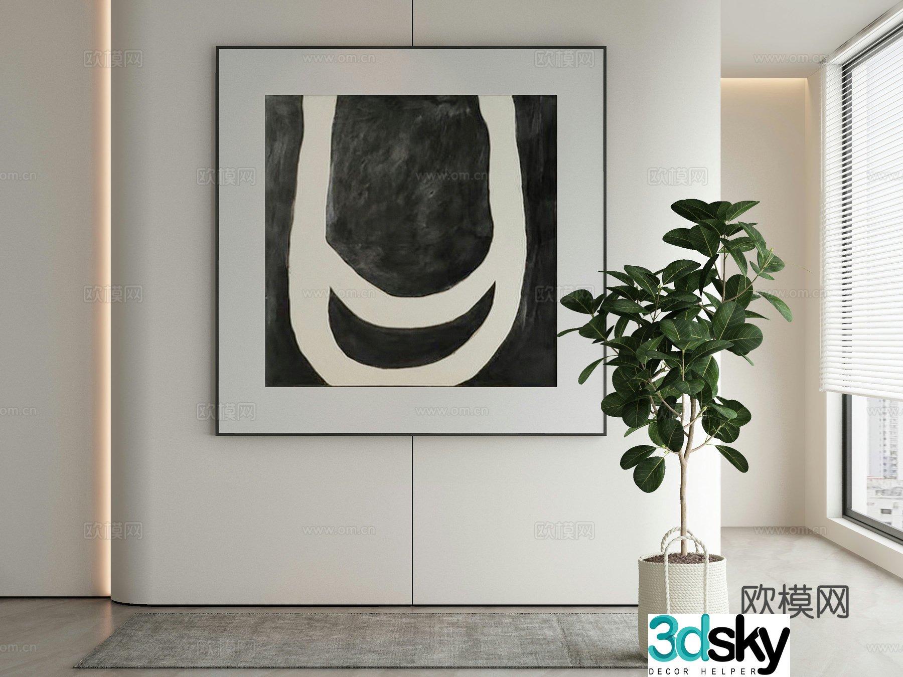 Modern Wasabi Hanging Painting 3D Model