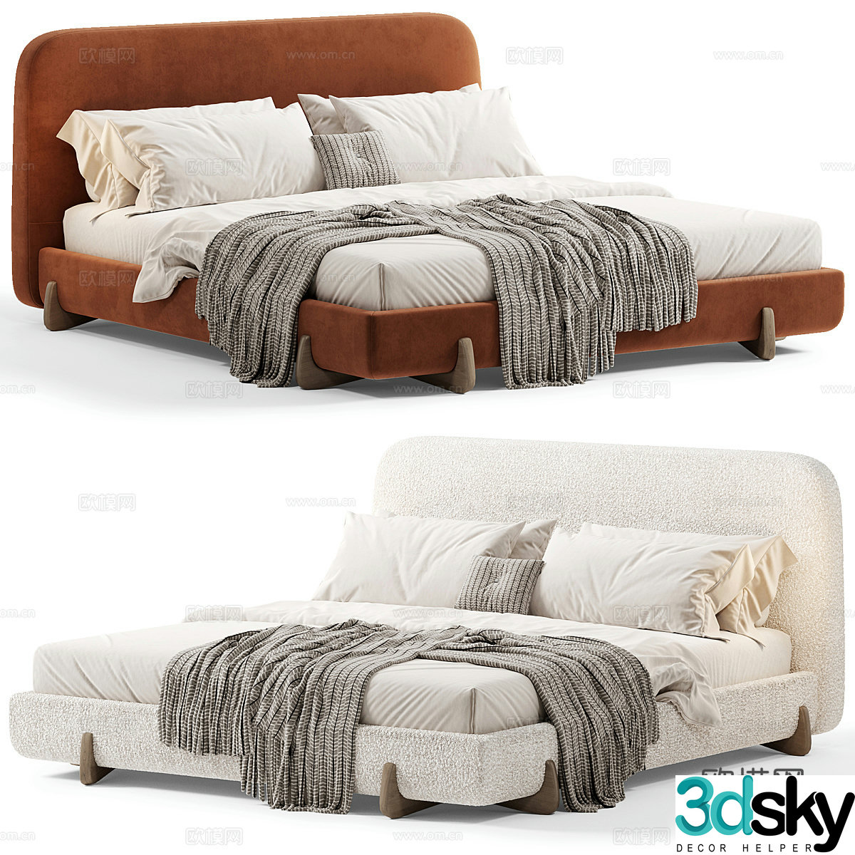 Double bed 3d model