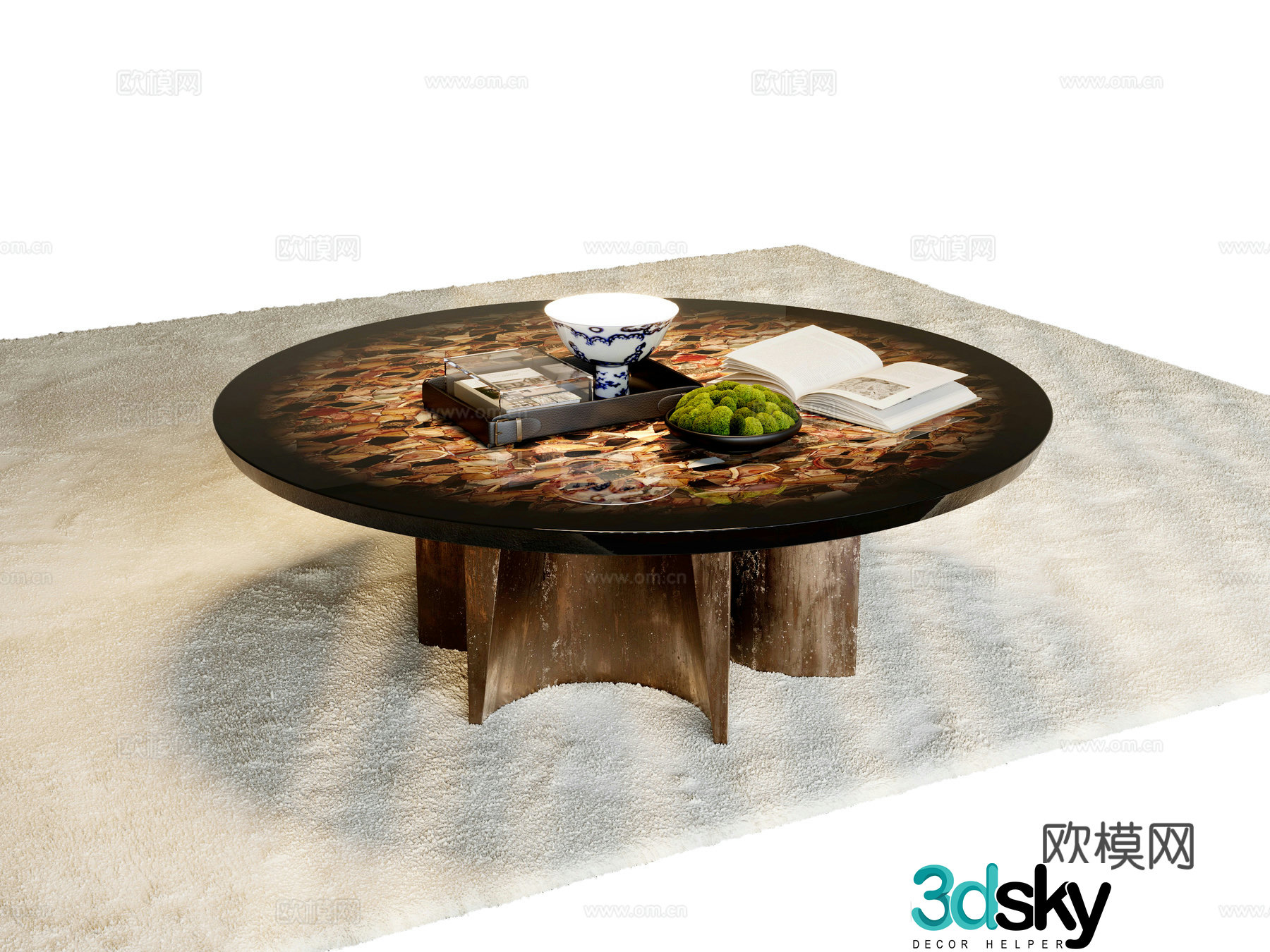 Modern light luxury coffee table 3D model