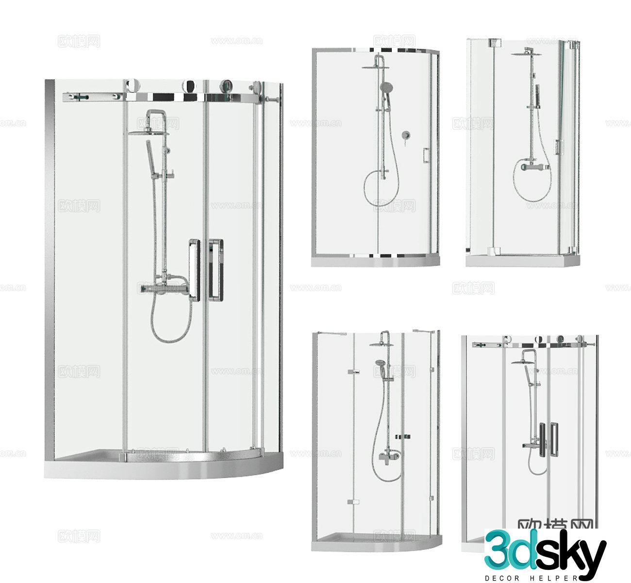 Shower room Shower shower Shower sauna Glass shower room Faucet Shower 3d model