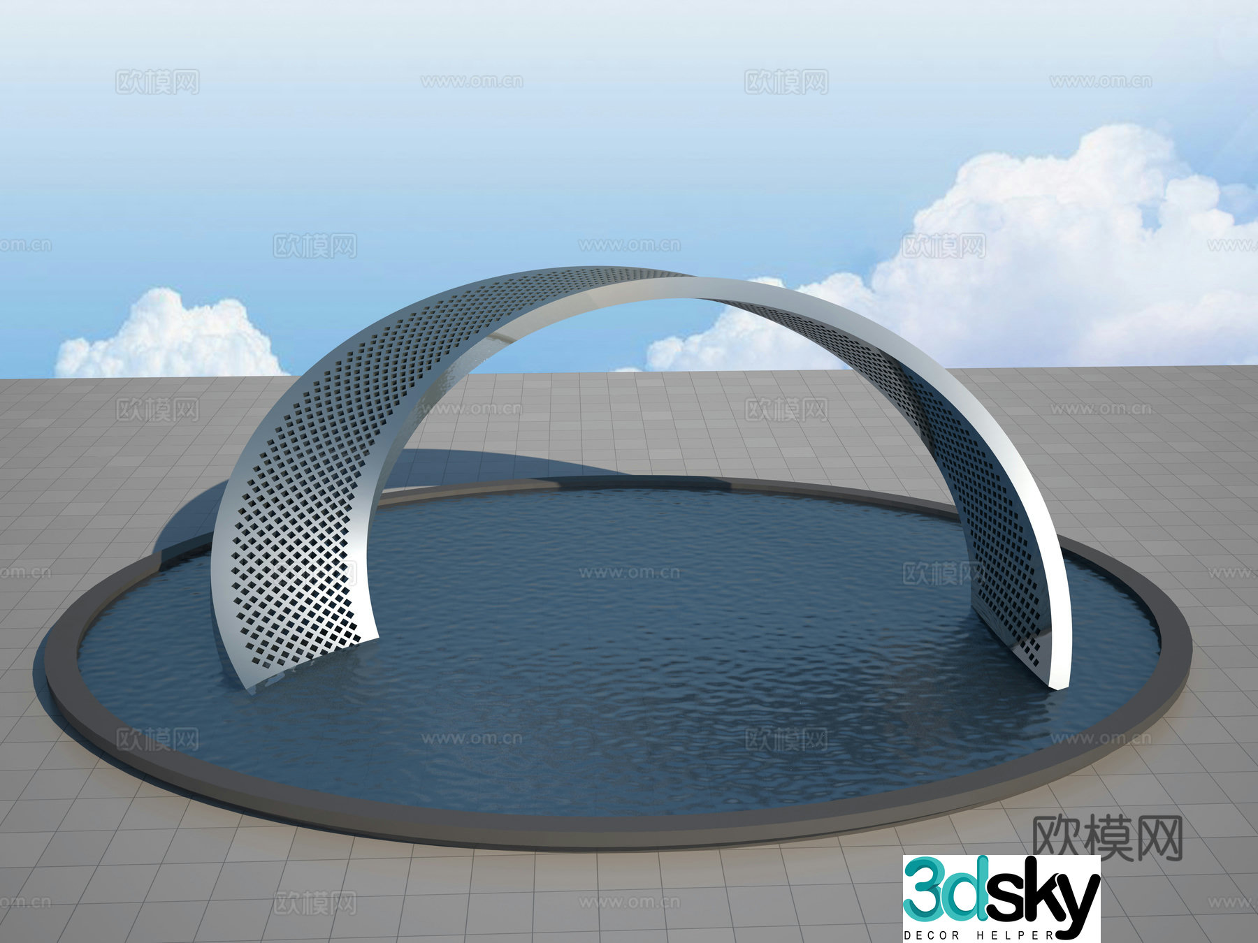 Modern Mobius ring hollow sculpture 3d model