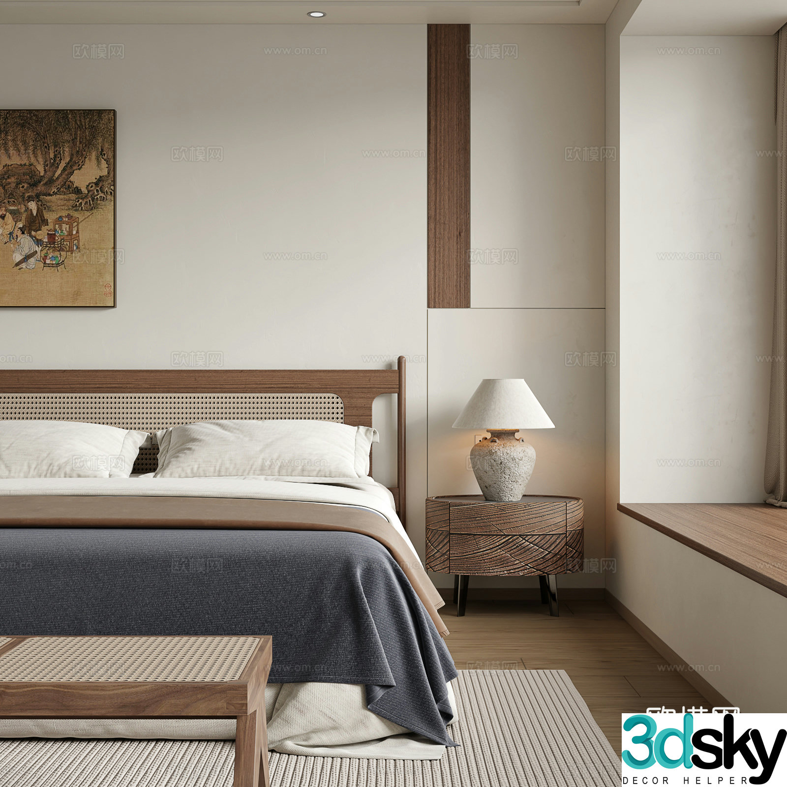 Wasabi Middle Style Bedroom 3D Model