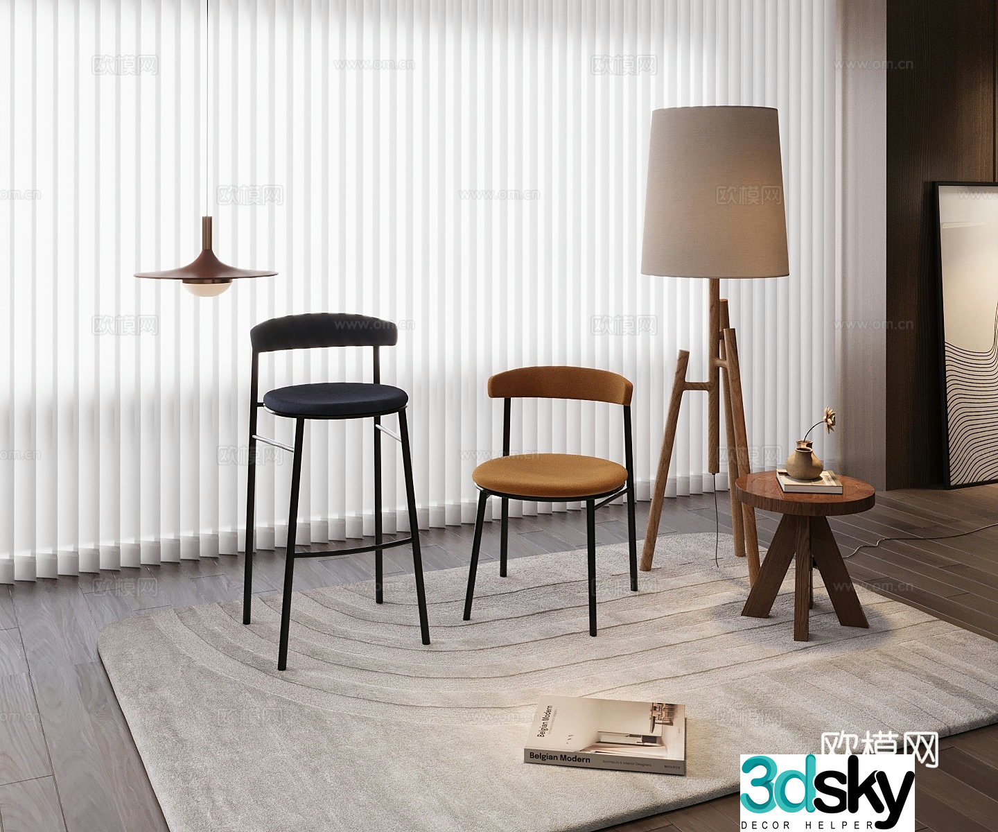 Modern bar chair 3d model