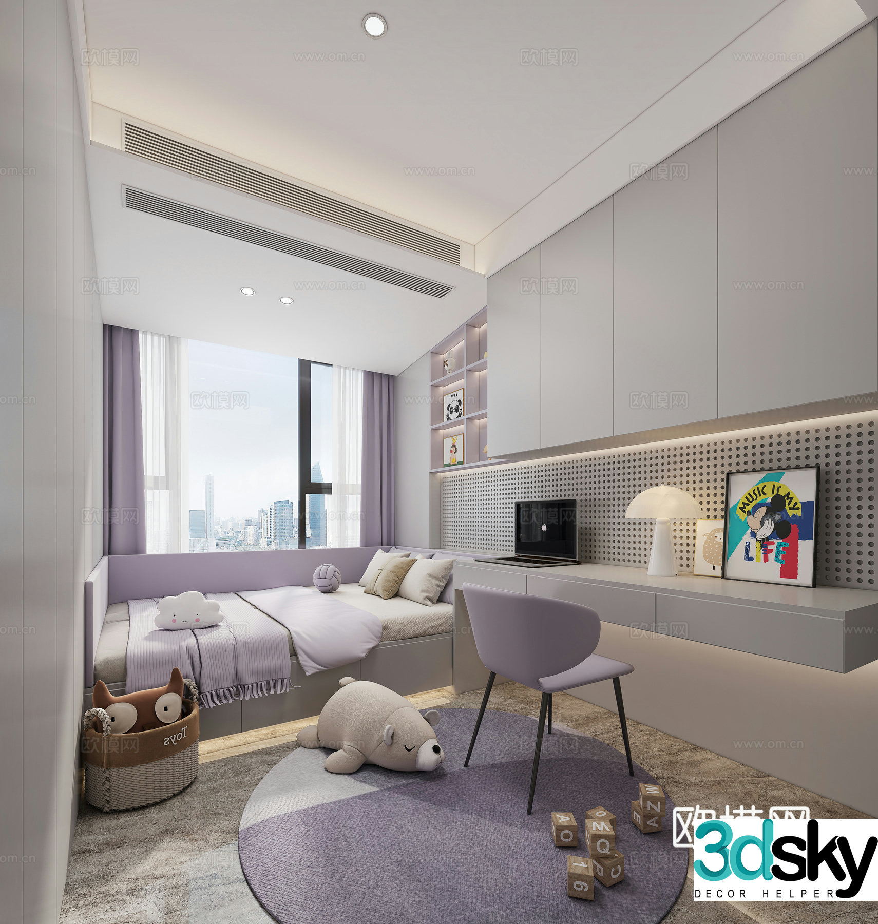 Modern girl room 3d model