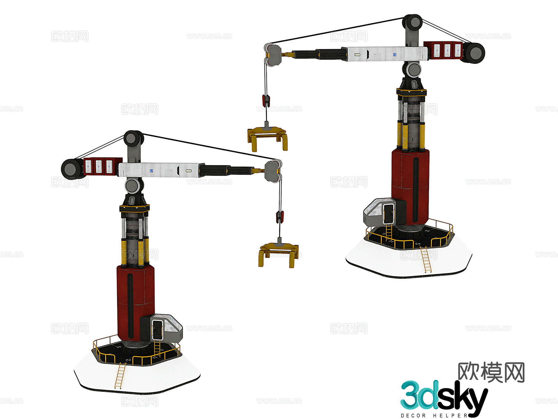 Industrial equipment hanging tower 3d model