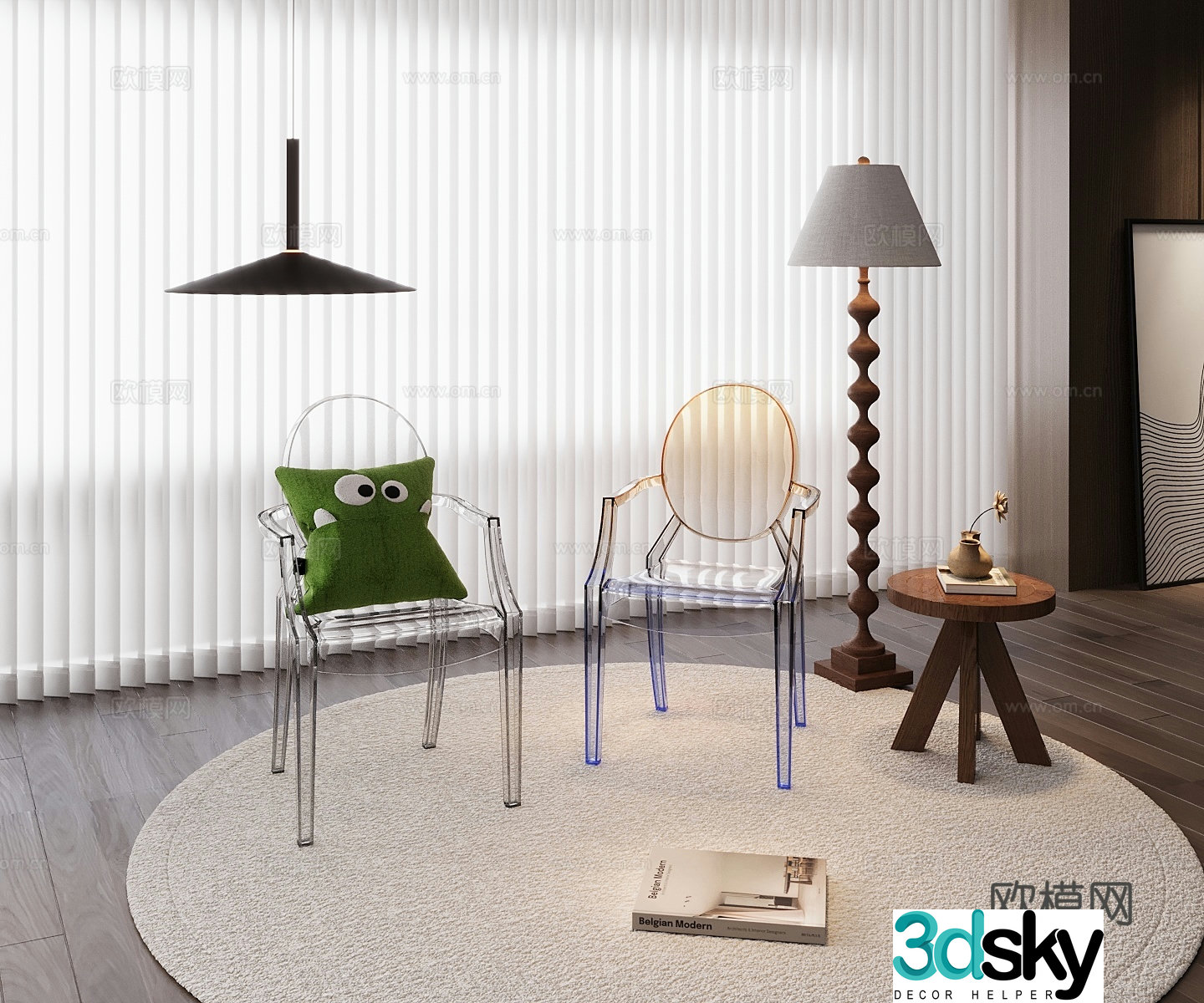 Acrylic single chair 3d model