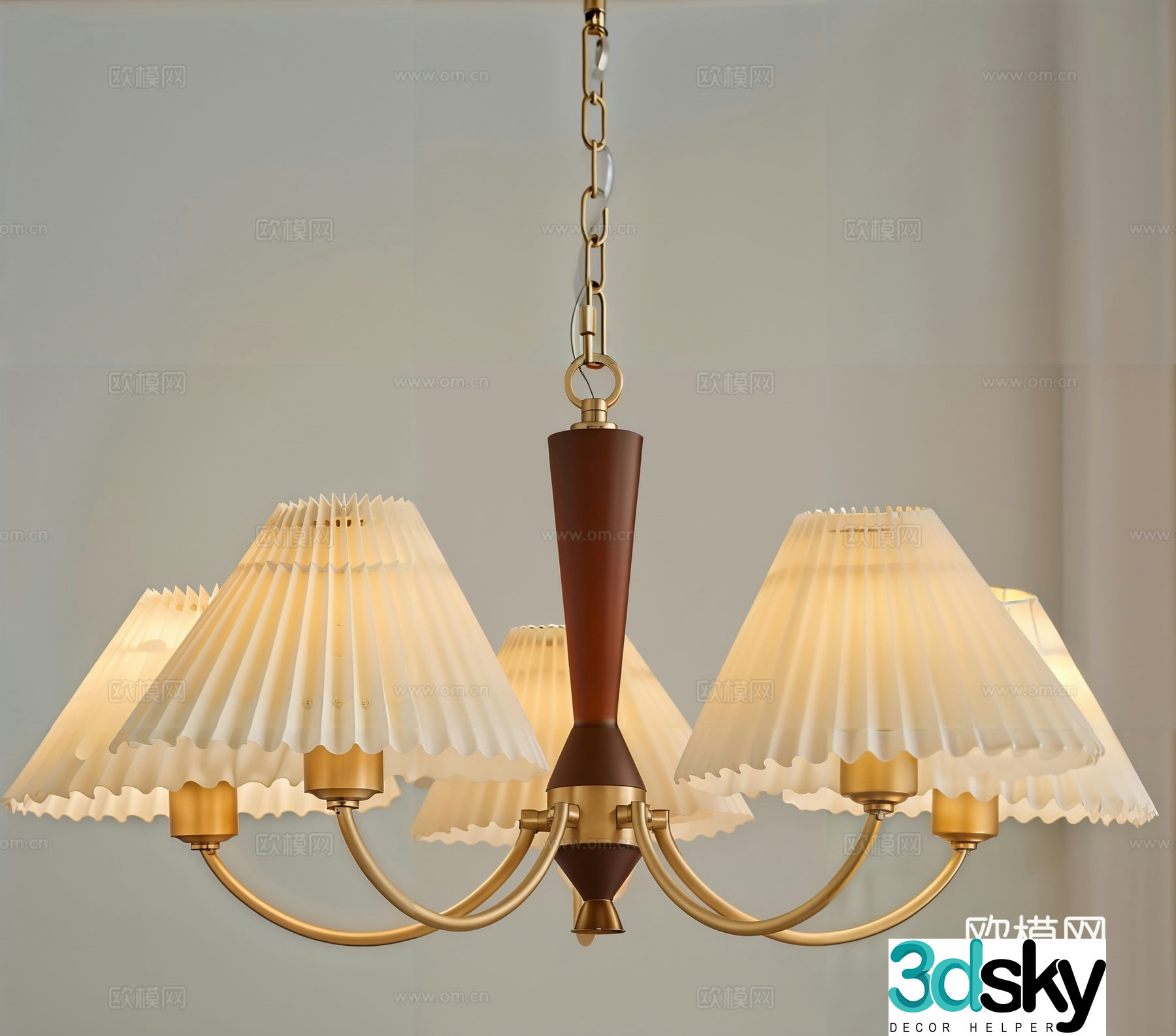 American chandelier decorative lamp 3d model
