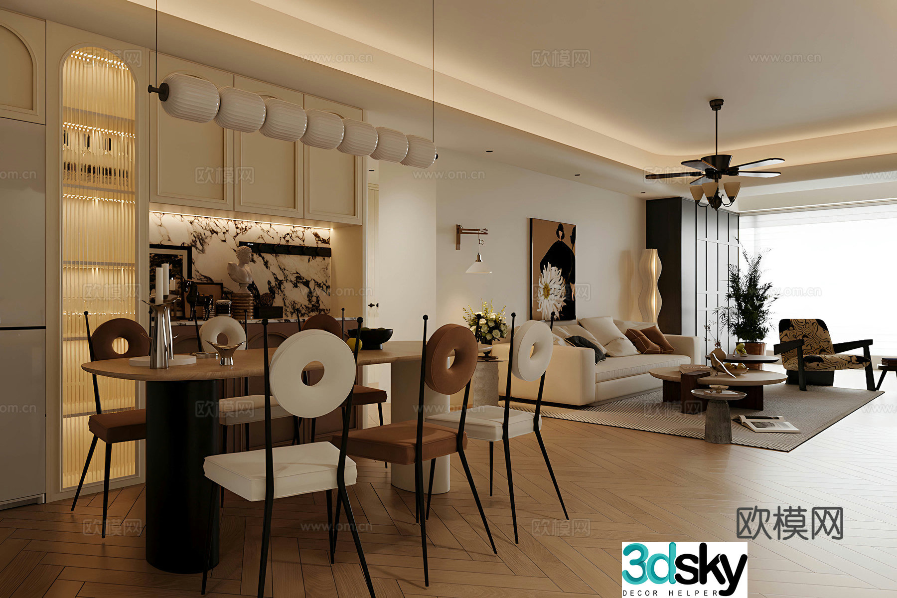 Medium retro living room horizontal living room French medieval style living room French retro living room 3D model