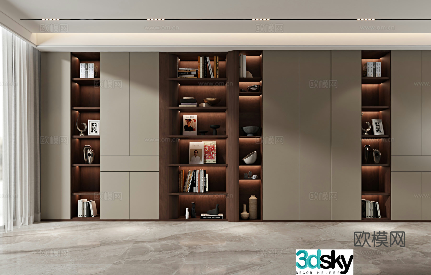 Modern bookcase Modern decorative cabinet 3d model