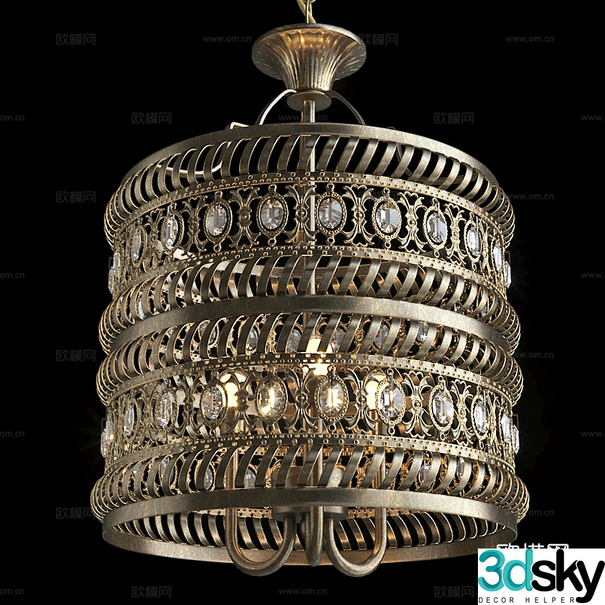 Metal chandeliers retro chandeliers classical chandeliers style chandeliers industrial chandeliers Southeast Asian chandeliers 3D model