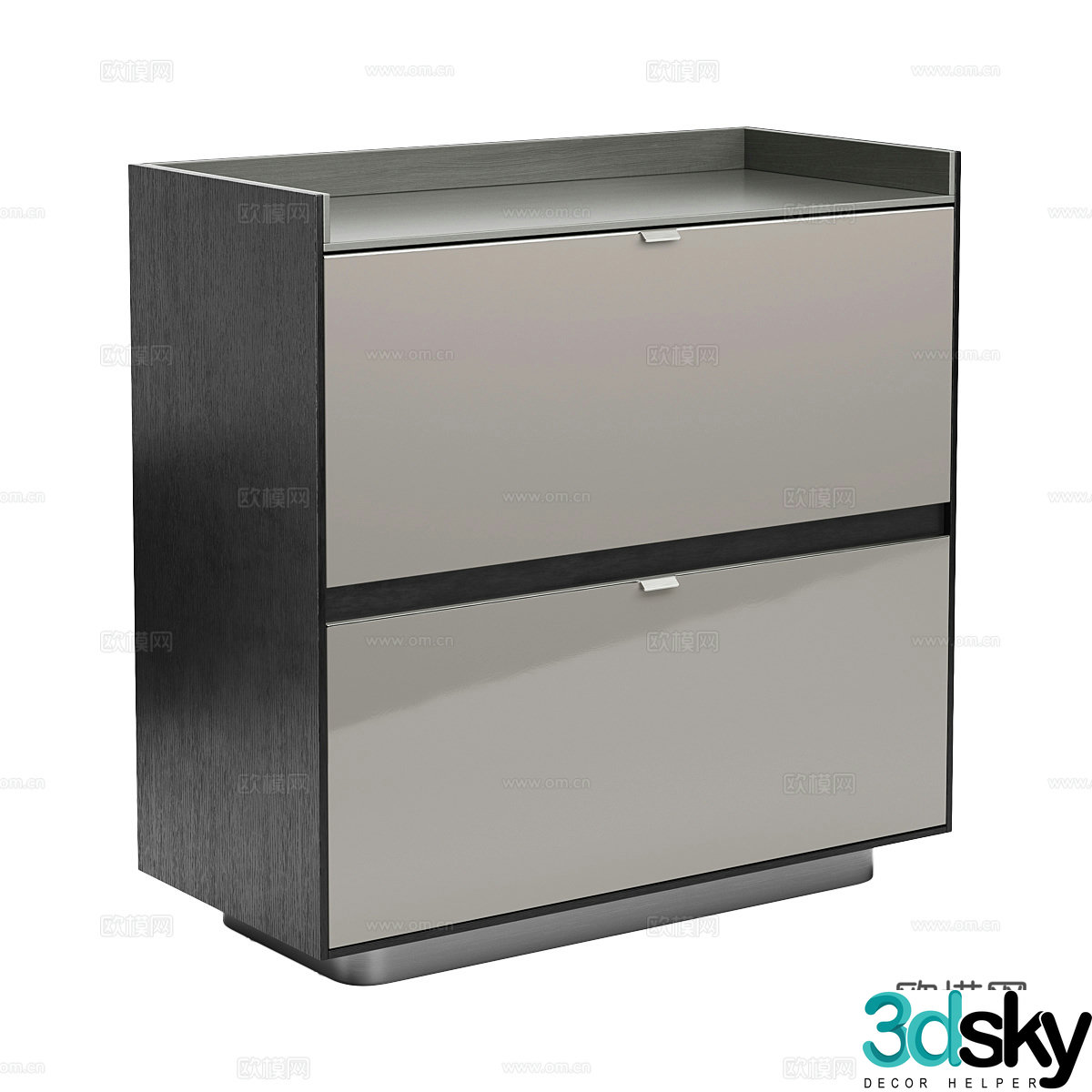 Square bedside table Simple bedside table Minimalist bedside table Drawer type Low cabinet Storage cabinet Install 3D model