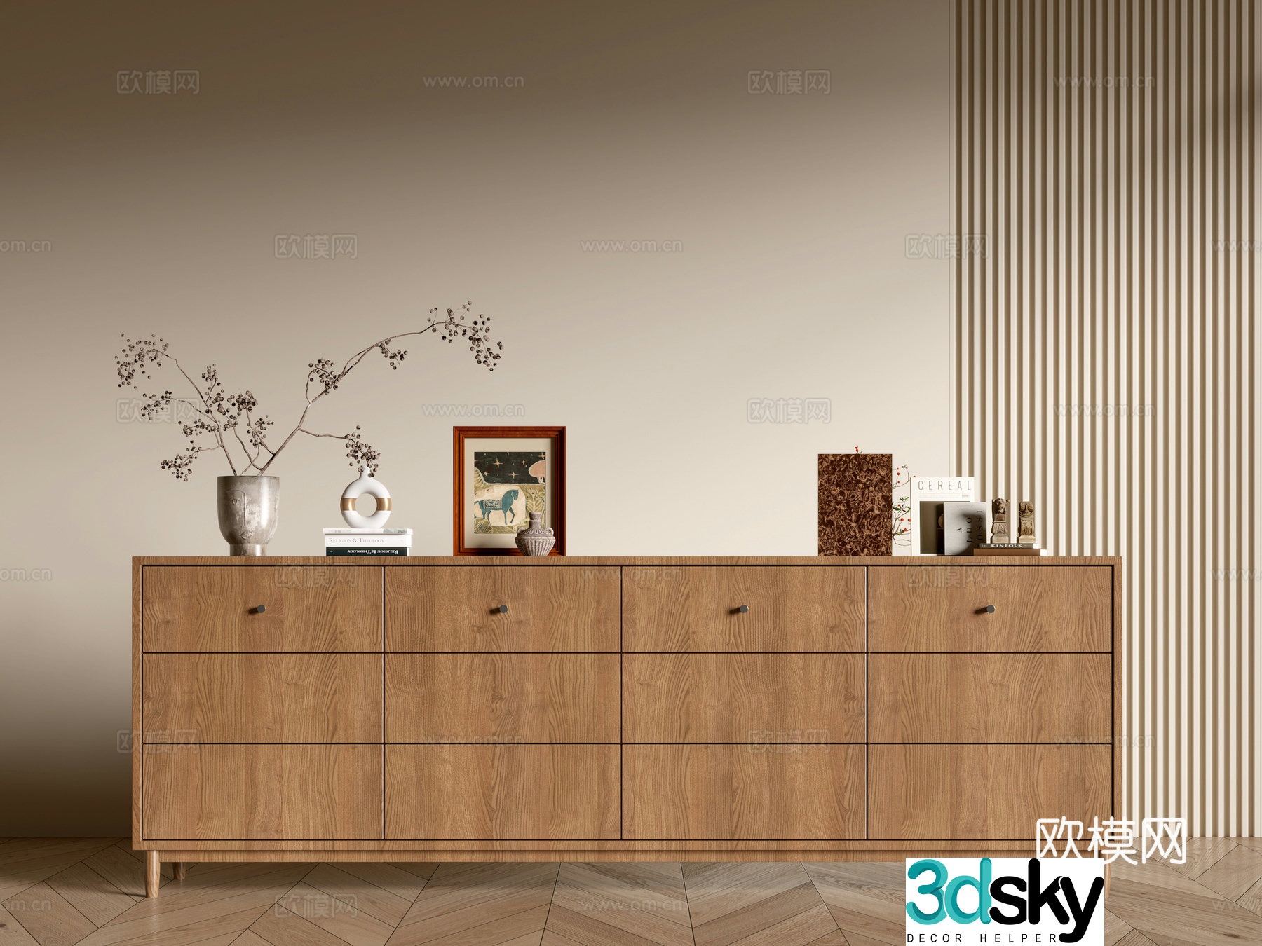 Modern wood grain cabinet minimalist wind cabinet whole cabinet sideboard cabinet balcony cabinet storage cabinet 3d model