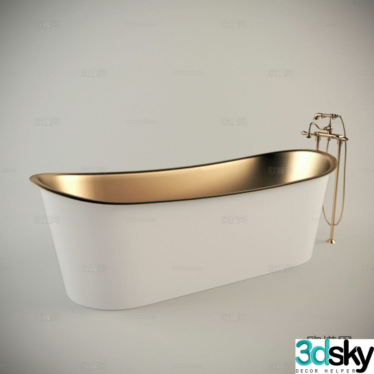 American bathtub independent bathtub light luxury bathtub 3d model