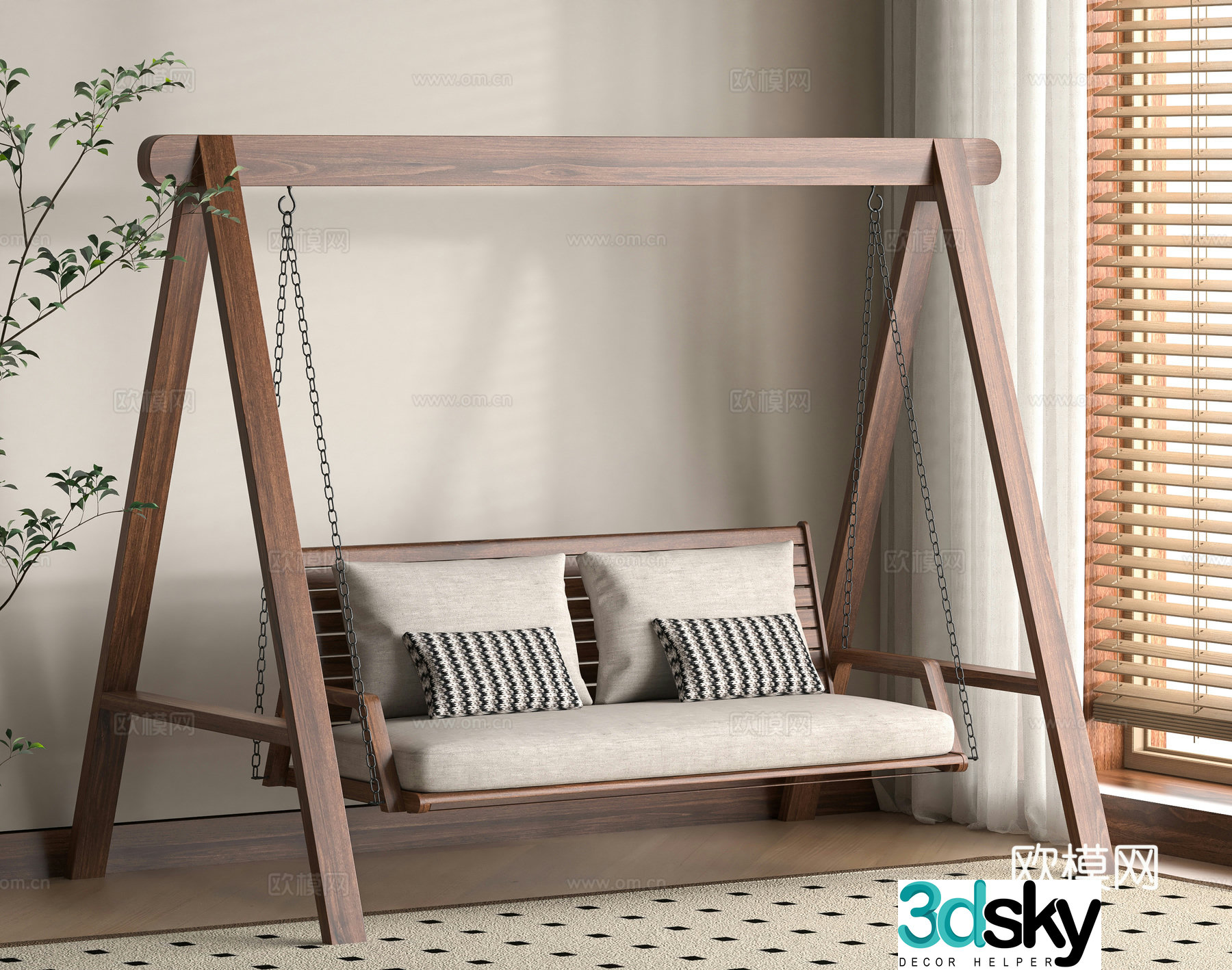 Modern Qianqiu Chair 3D Model