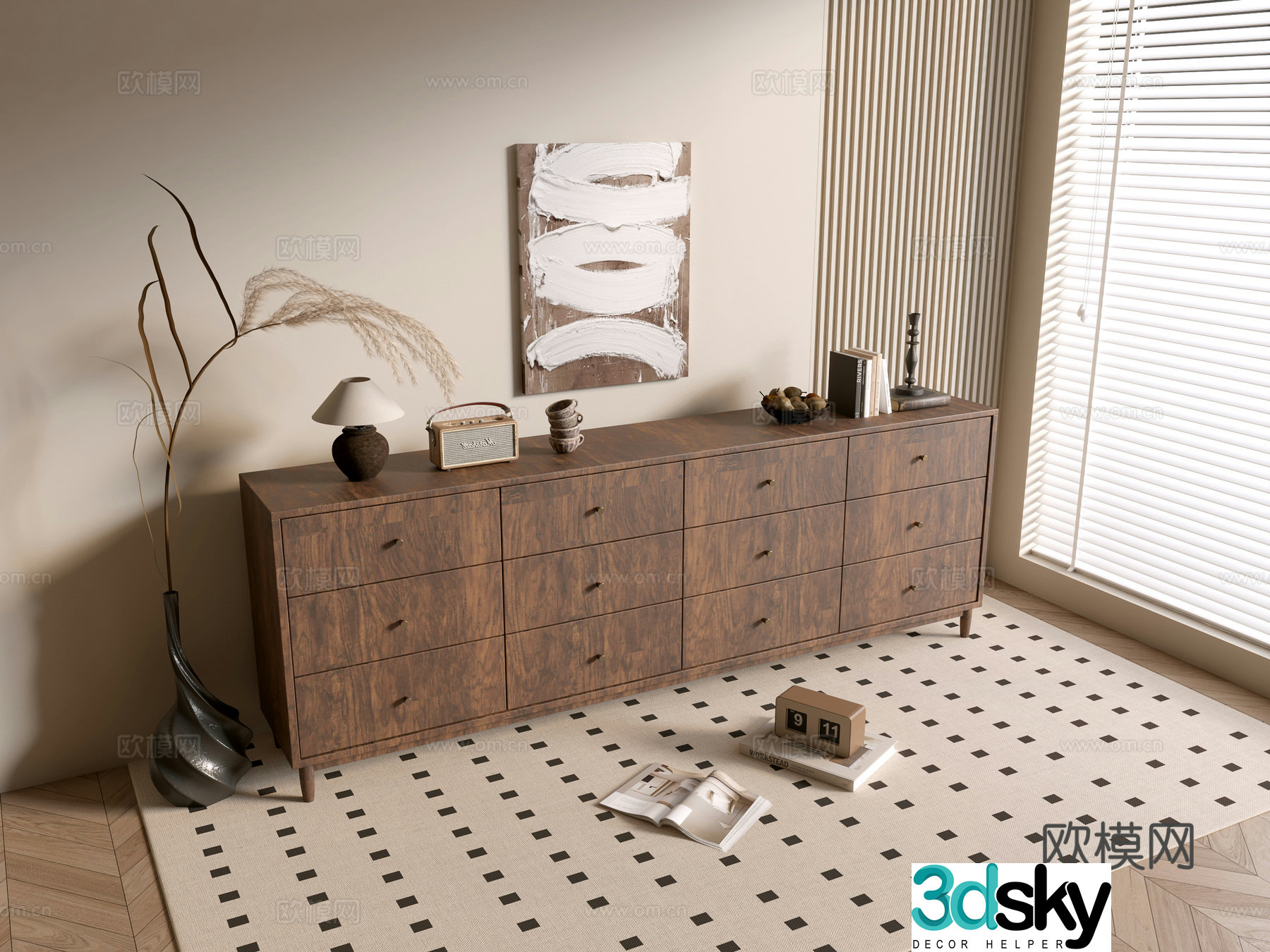 Modern wood grain cabinet minimalist wind cabinet whole cabinet sideboard cabinet balcony cabinet storage cabinet 3d model