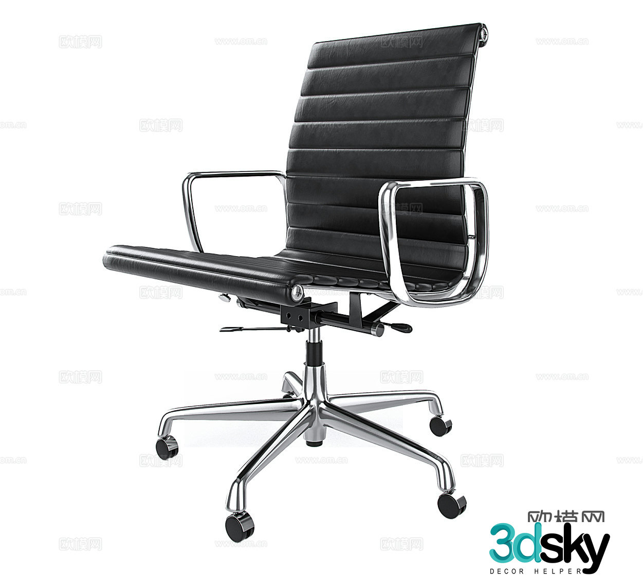 Light luxury office chair leather office chair leather office chair wheelchair rotating chair employee chair 3D model