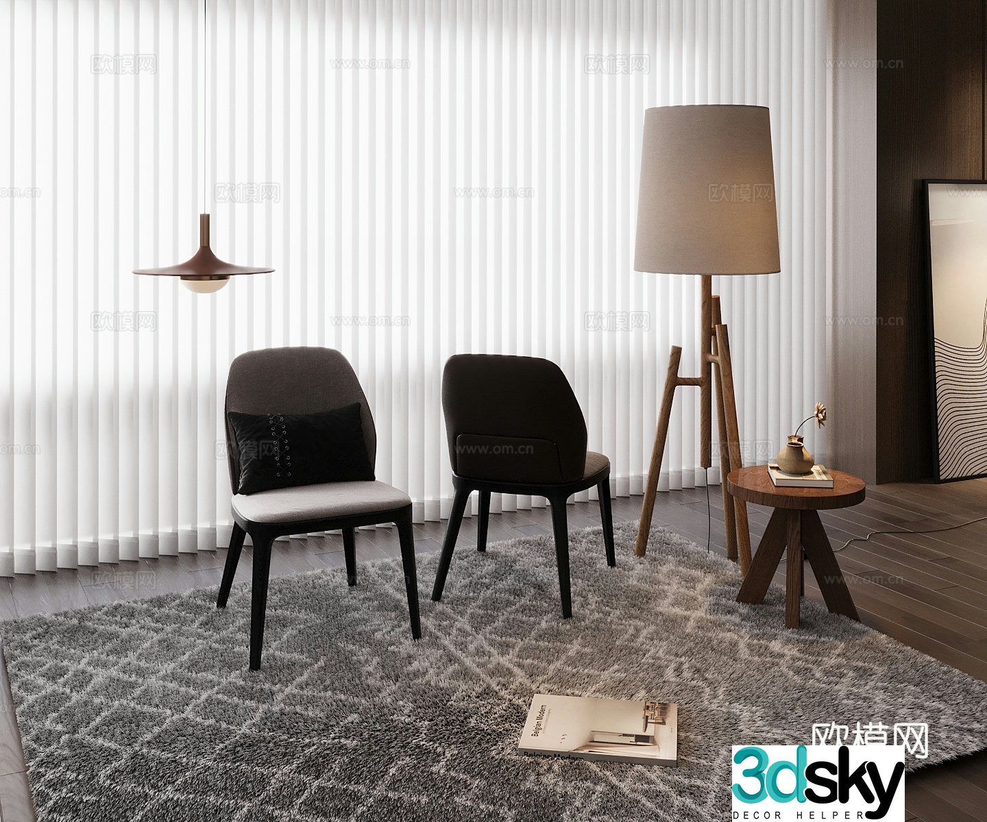 Modern single chair 3d model