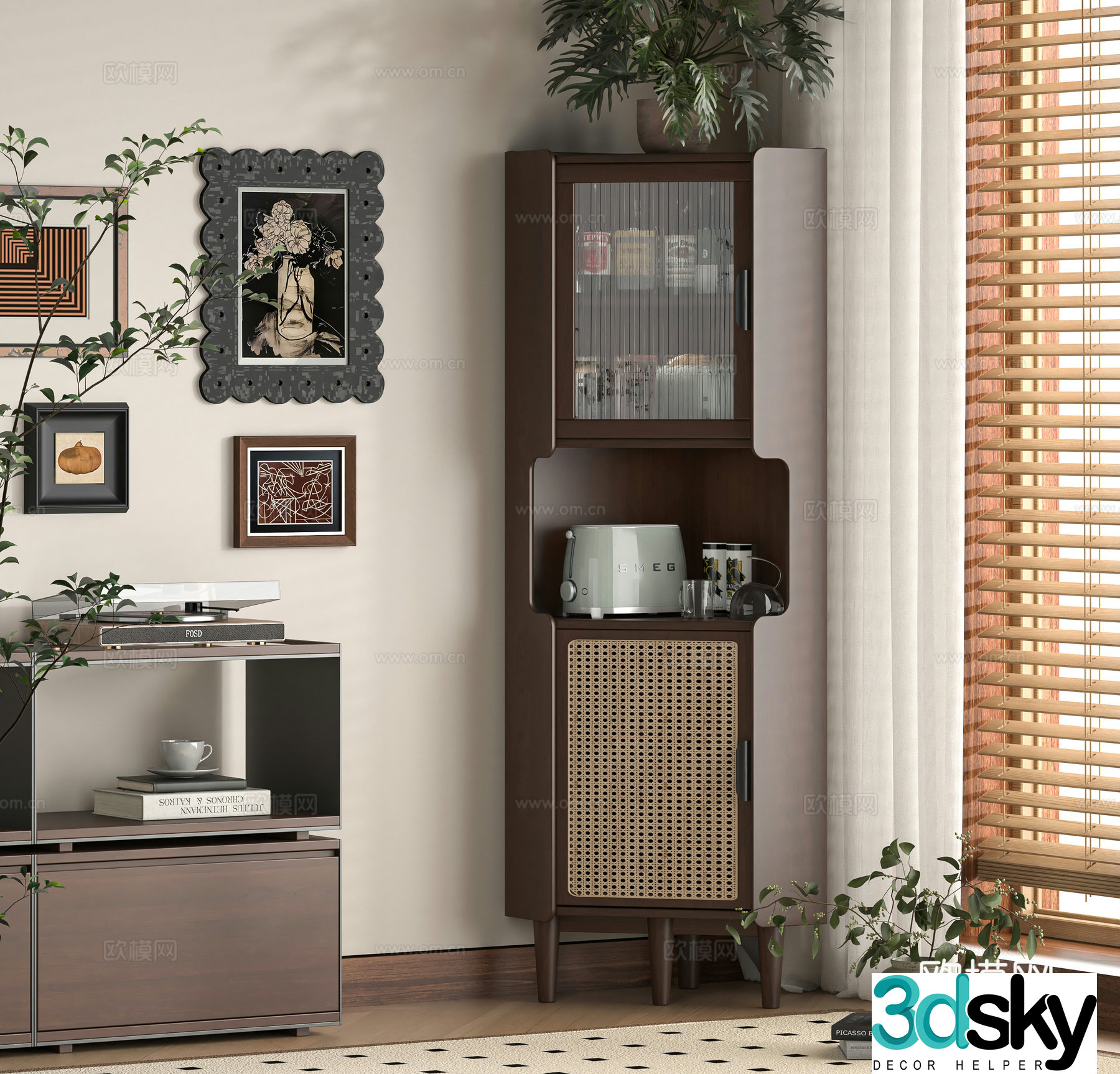 Modern corner cabinet 3d model