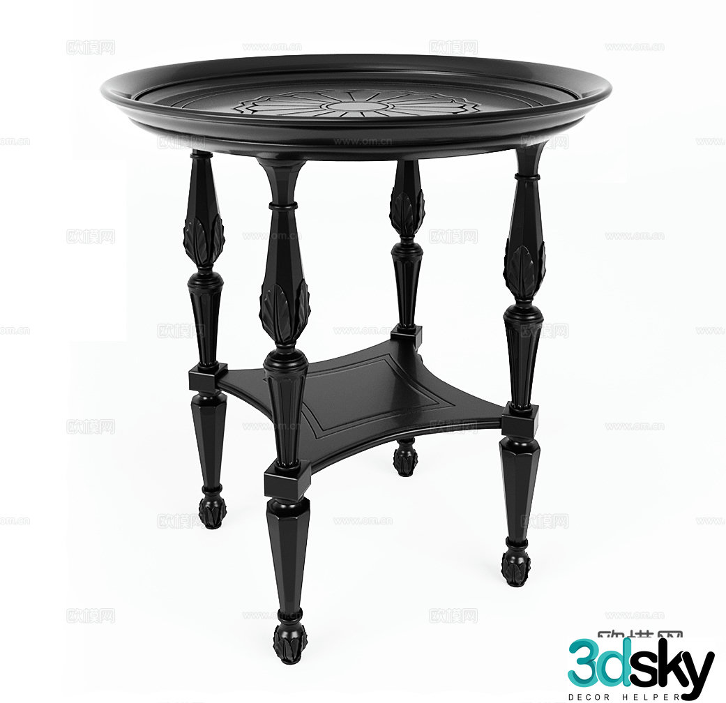 American side table simple European side table European side table retro side table classic side table bedside table 3D model