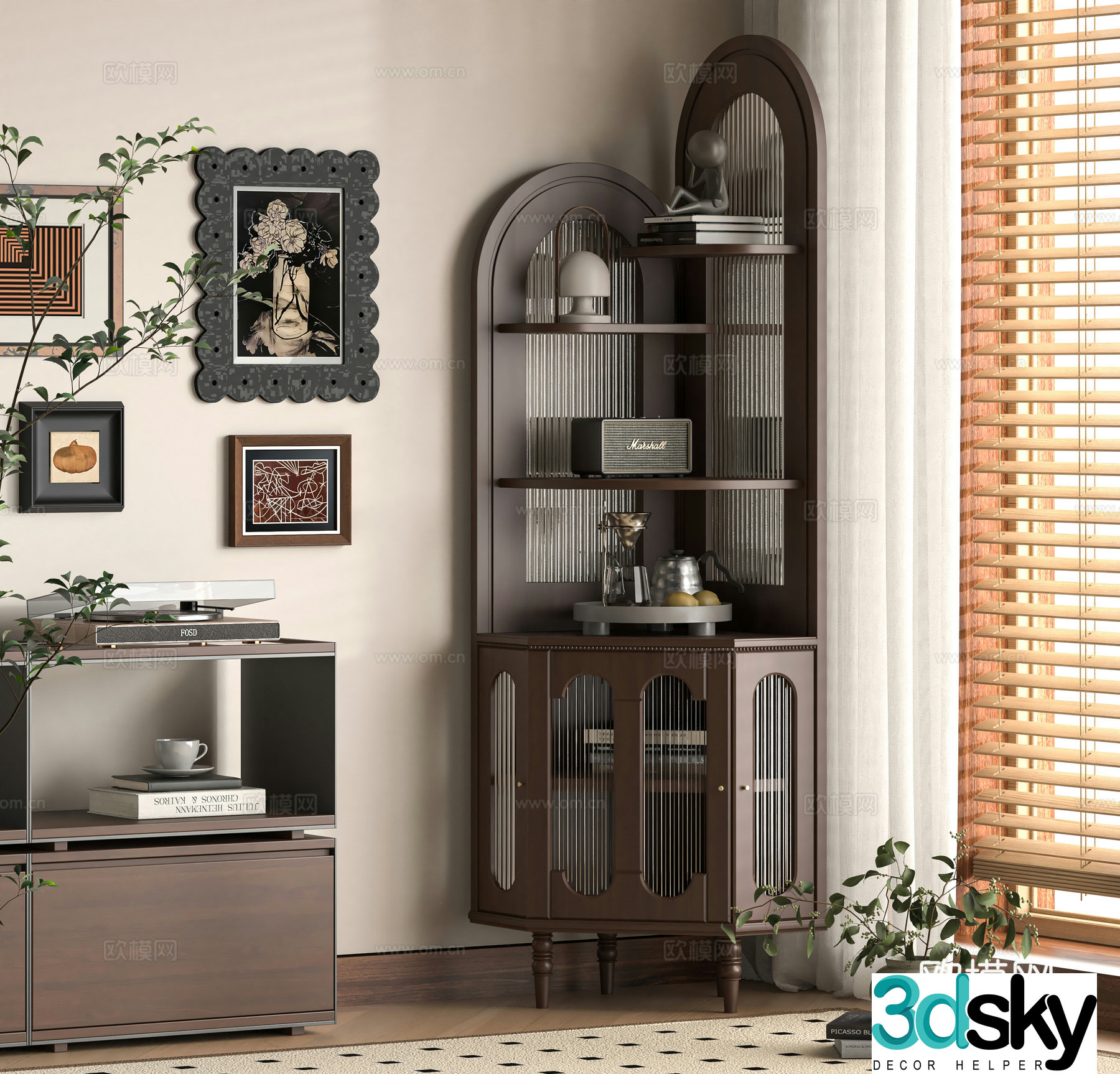 Modern corner cabinet 3d model
