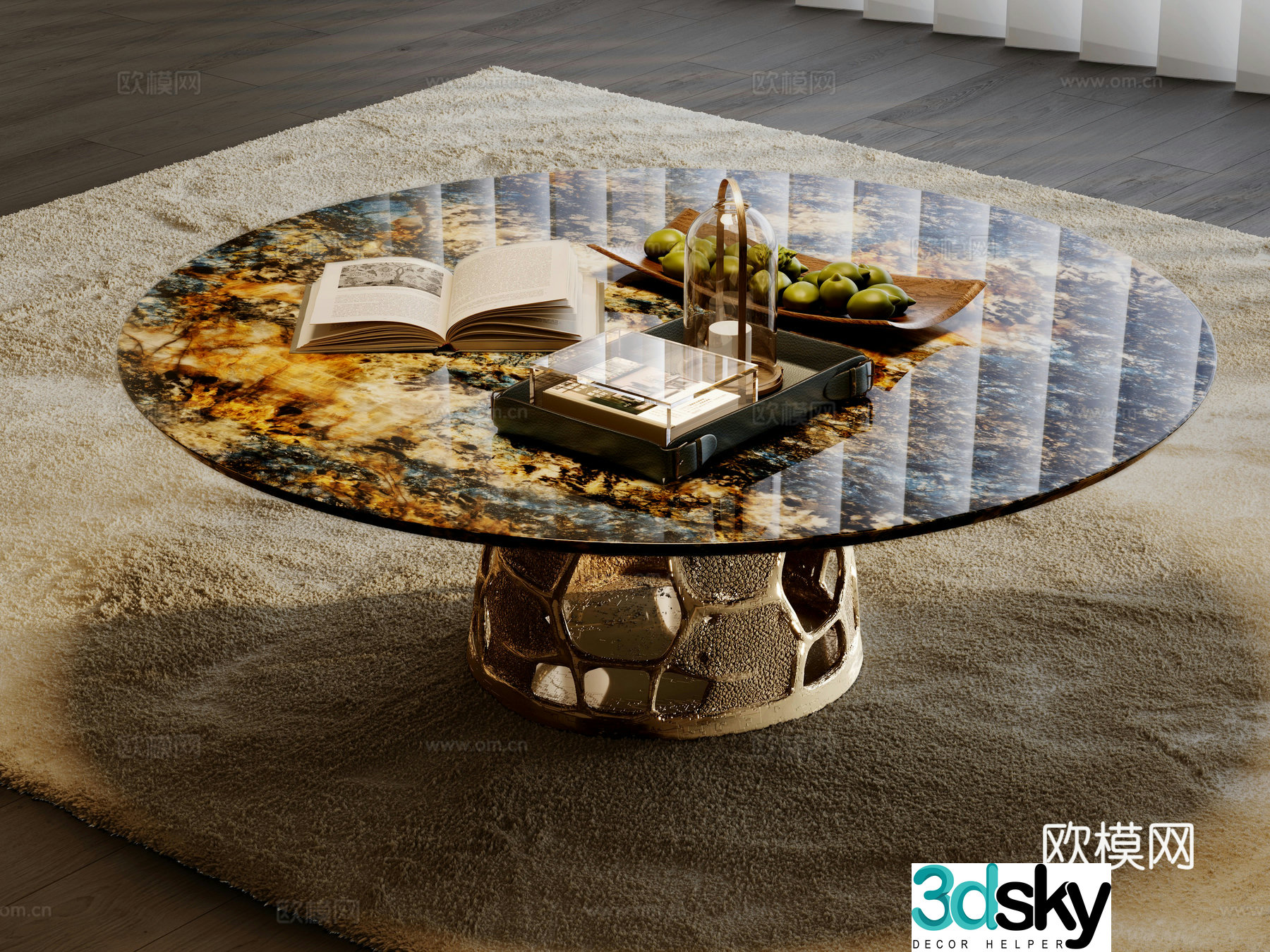 Modern light luxury coffee table 3D model