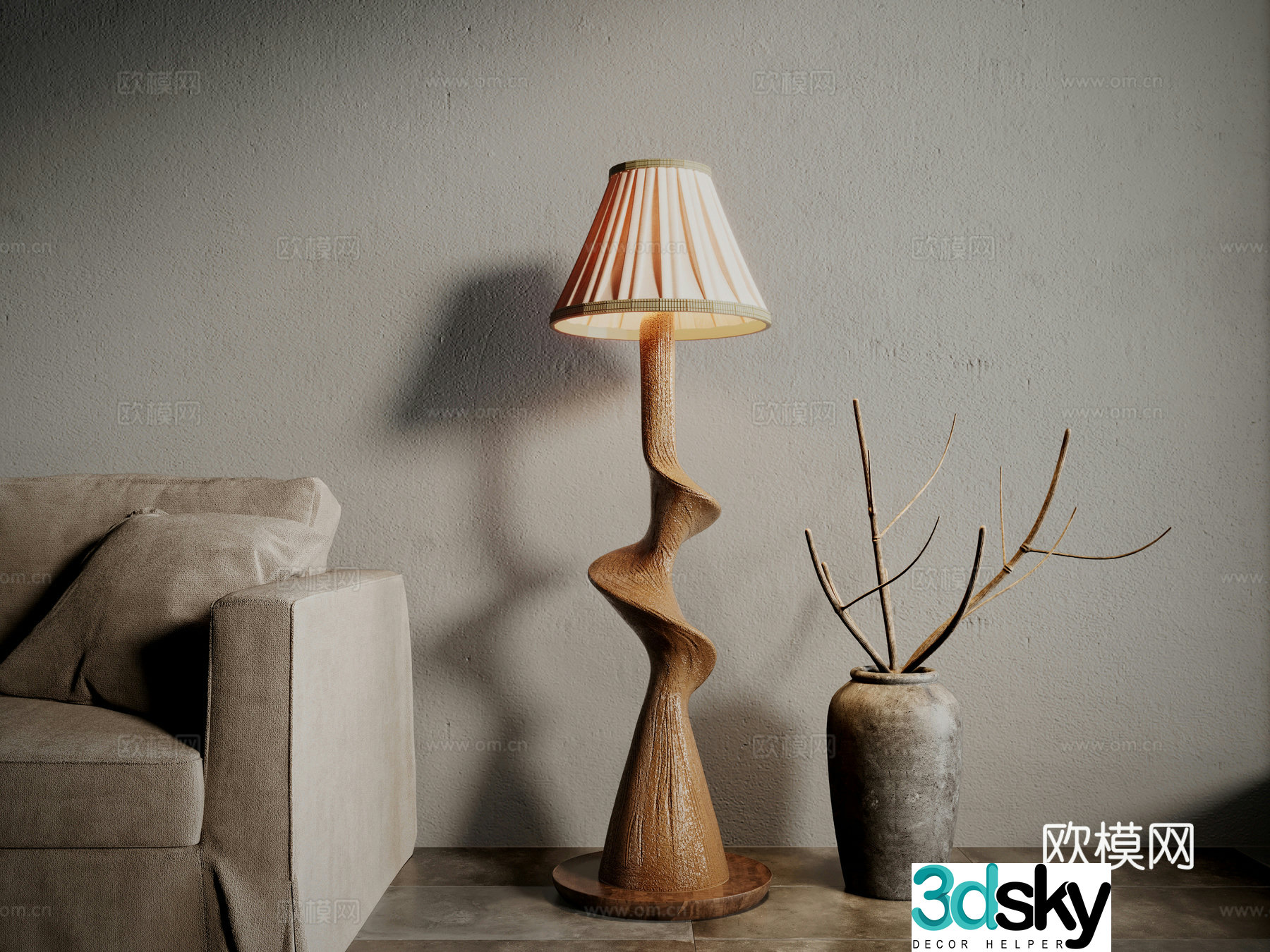 Wasabi wind floor lamp 3d model
