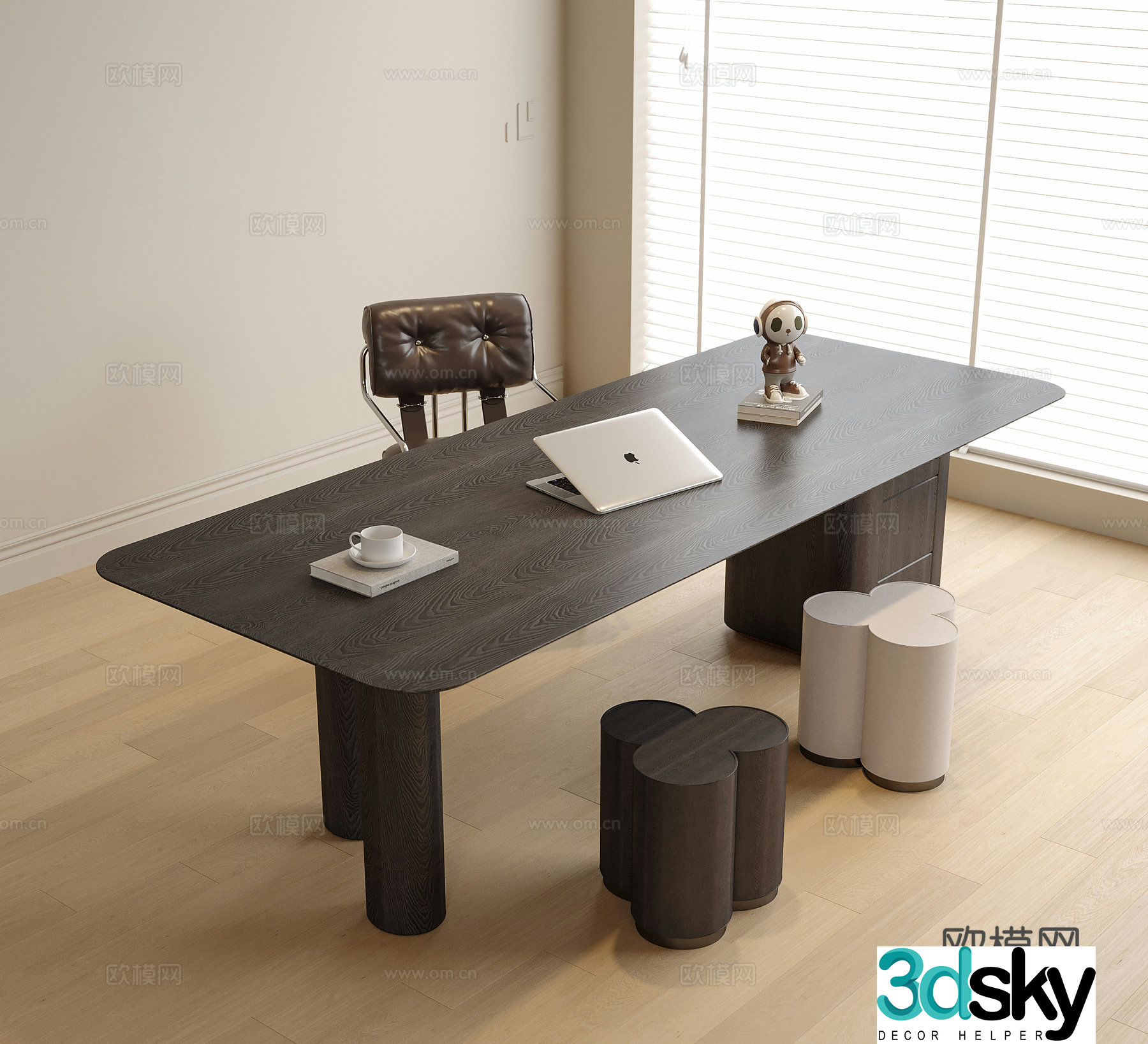 Modern desk chair desk chair stool 3d model