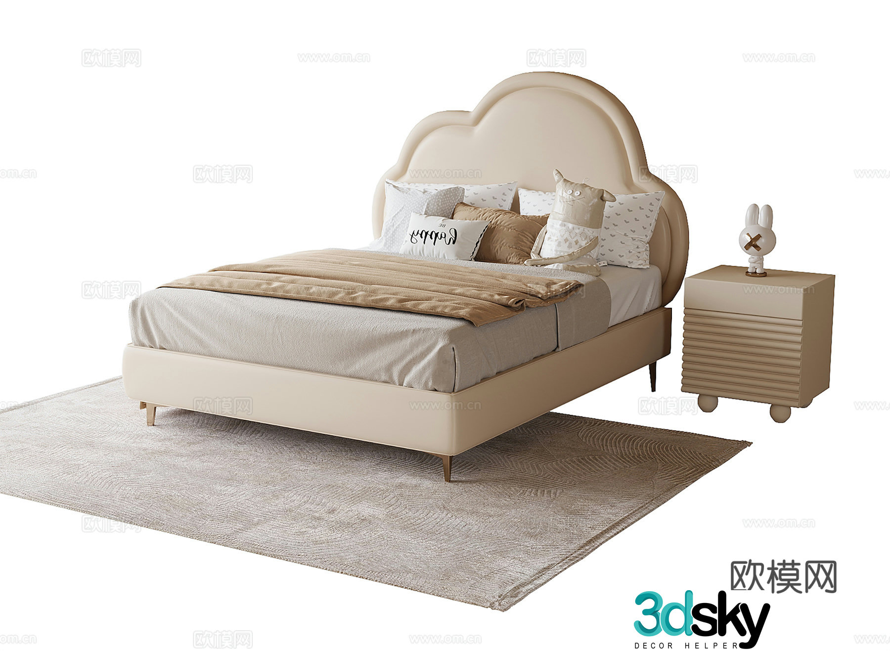 Modern children’s bedside table 3d model