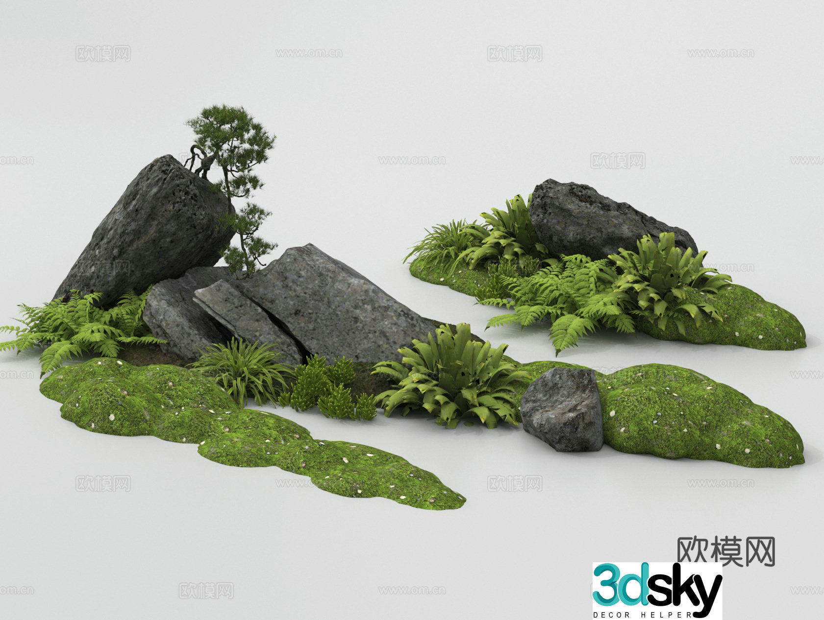 Garden sketch Plant landscaping Landscape sketch Landscape stone Rockery 3D model