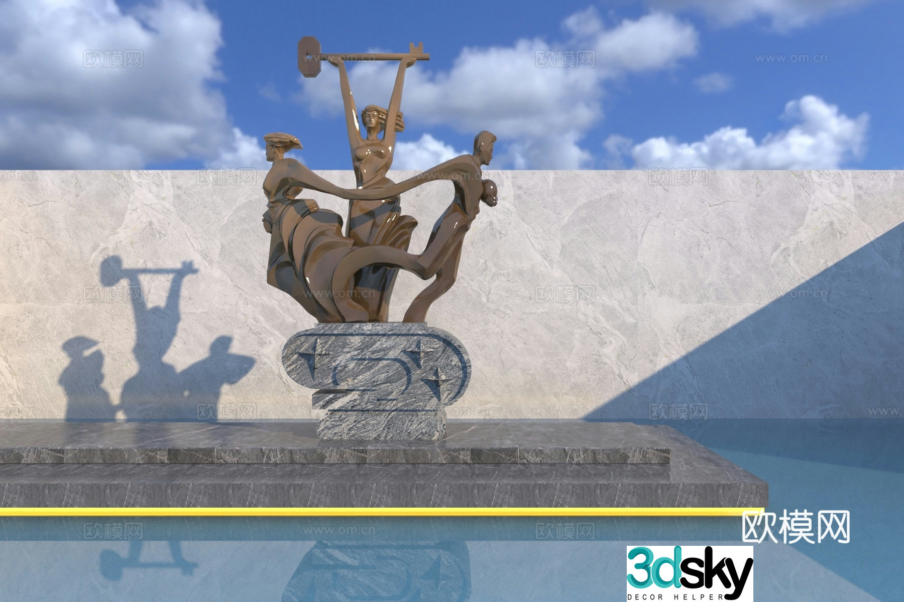 Modern school spirit sculpture 3d model