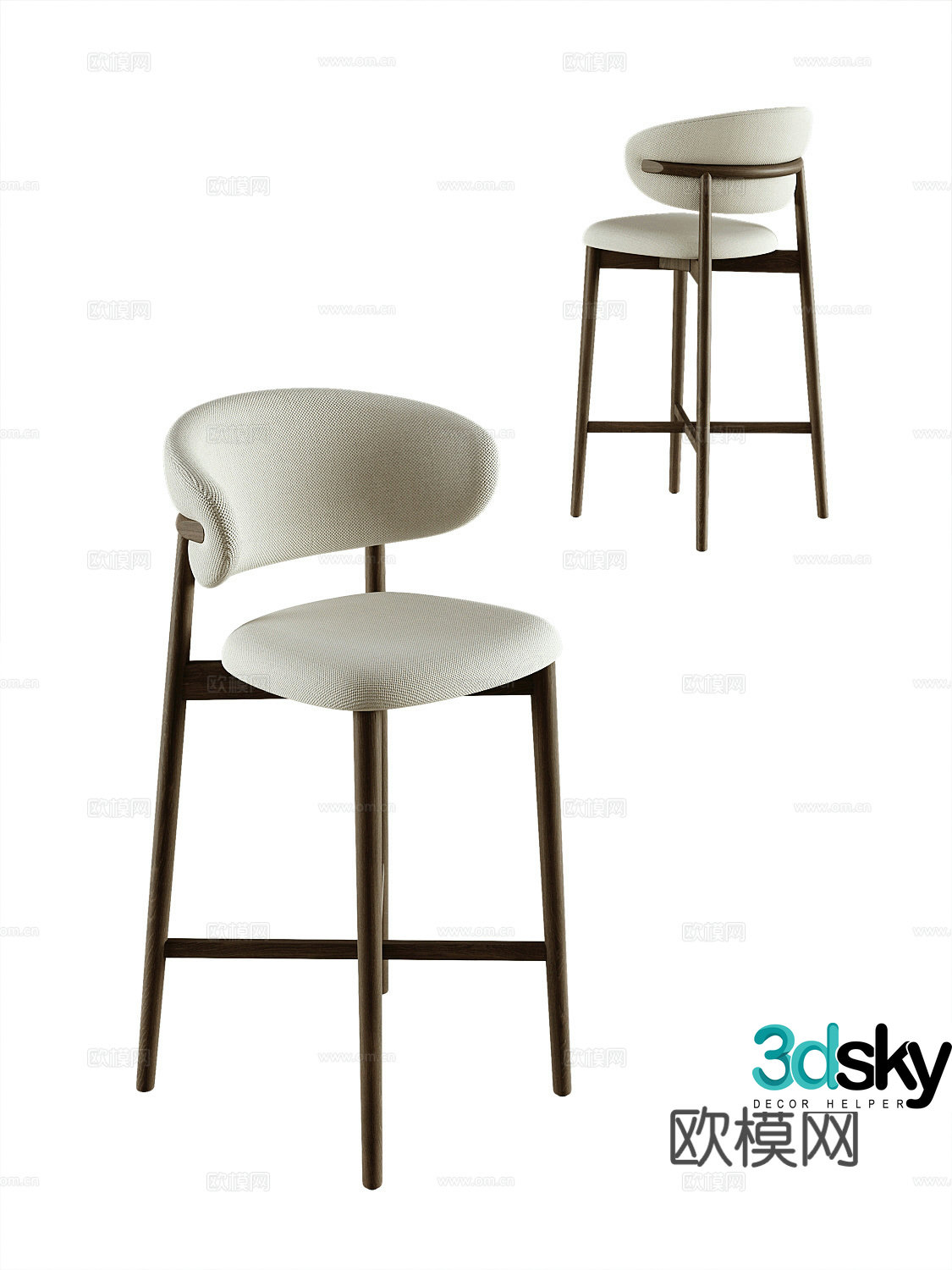 Modern bar chair 3d model